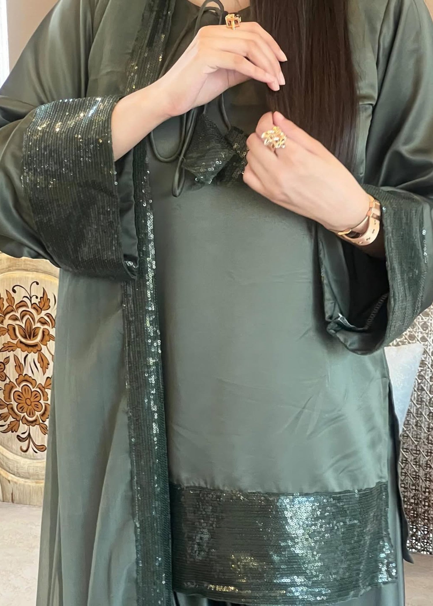 cotton Kurta Set in Smoke grey