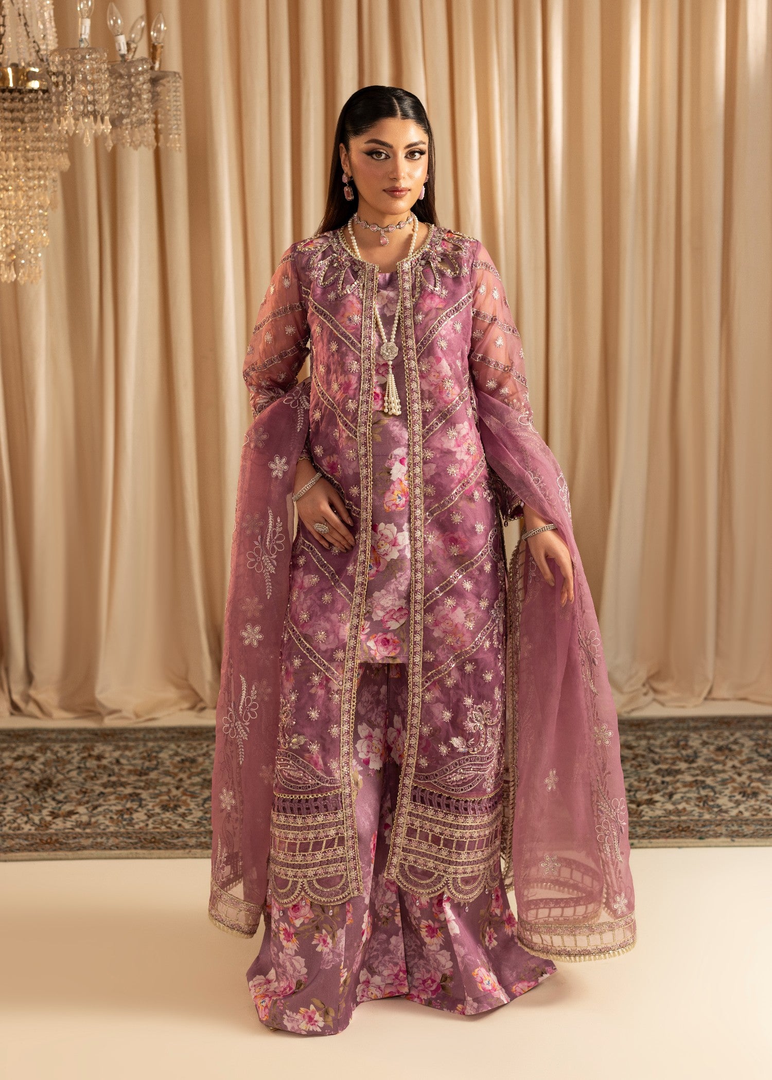 organza Gown in Mauve