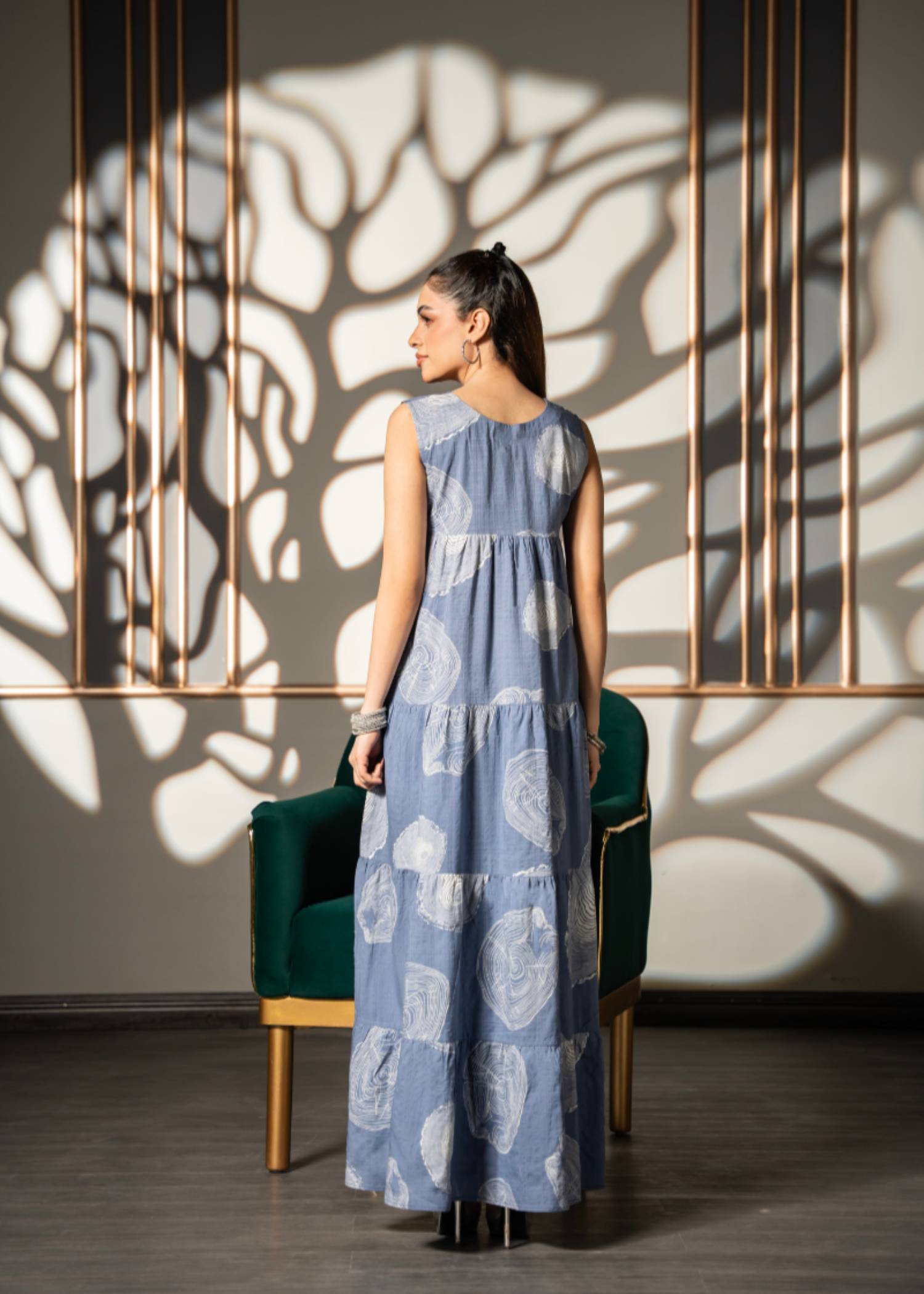 denim-like chambray Dress in Duck egg grey