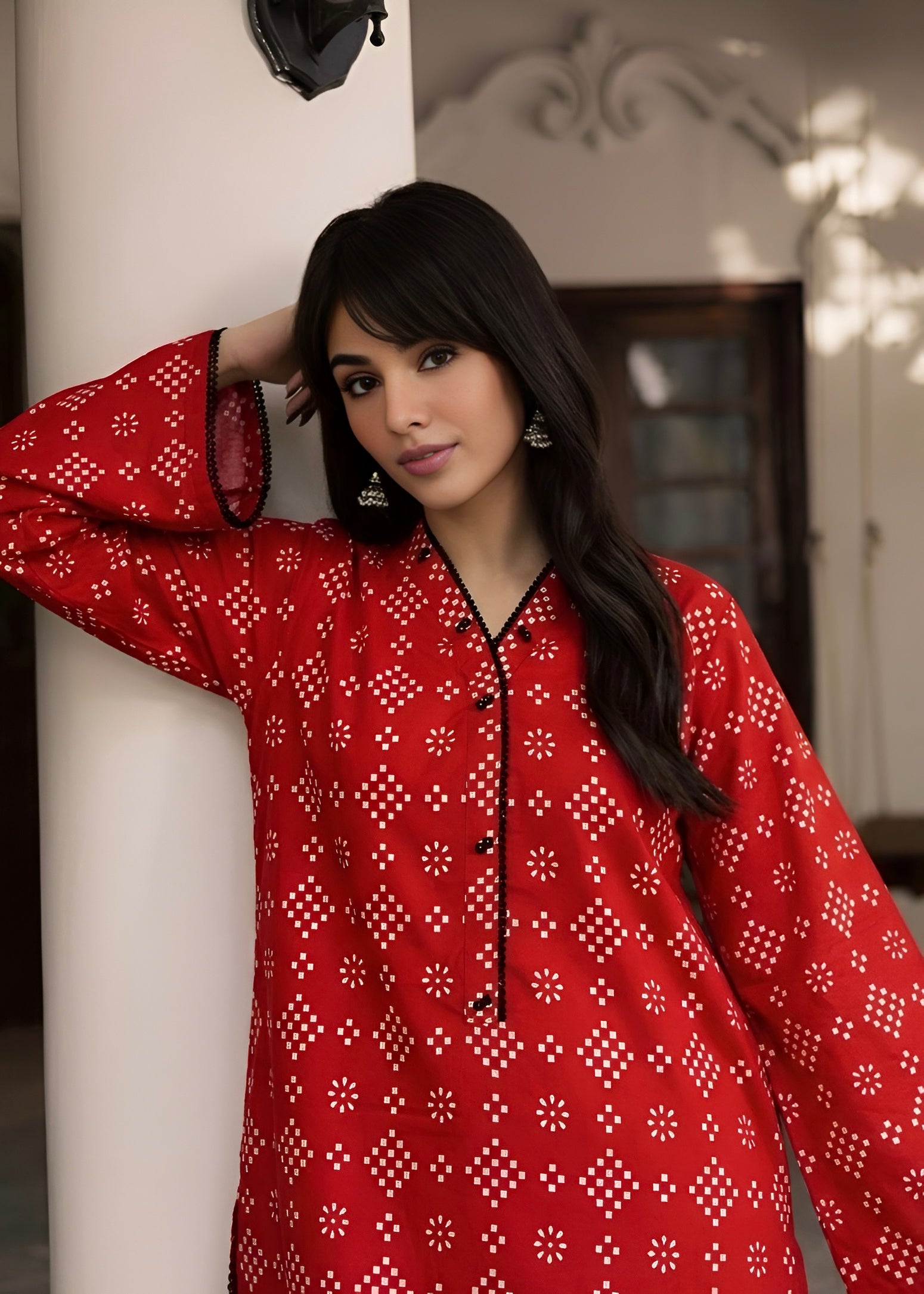 cambric Co Ord Sets in Crimson