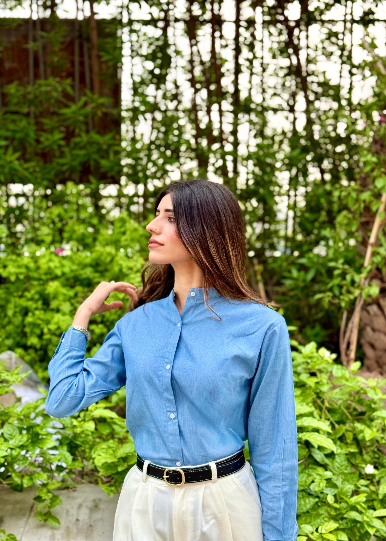 cotton Formal Shirt in Denim