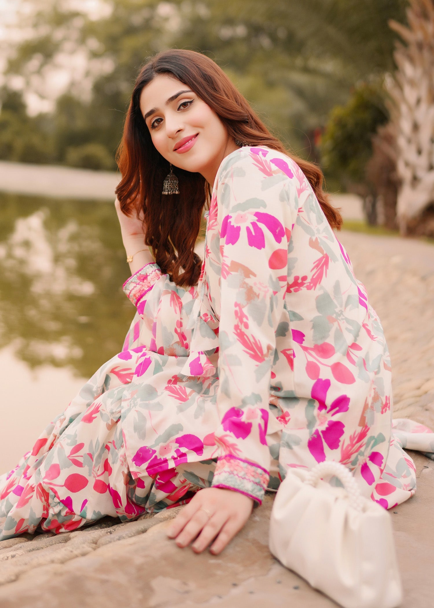 poly lawn Gharara in Multi
