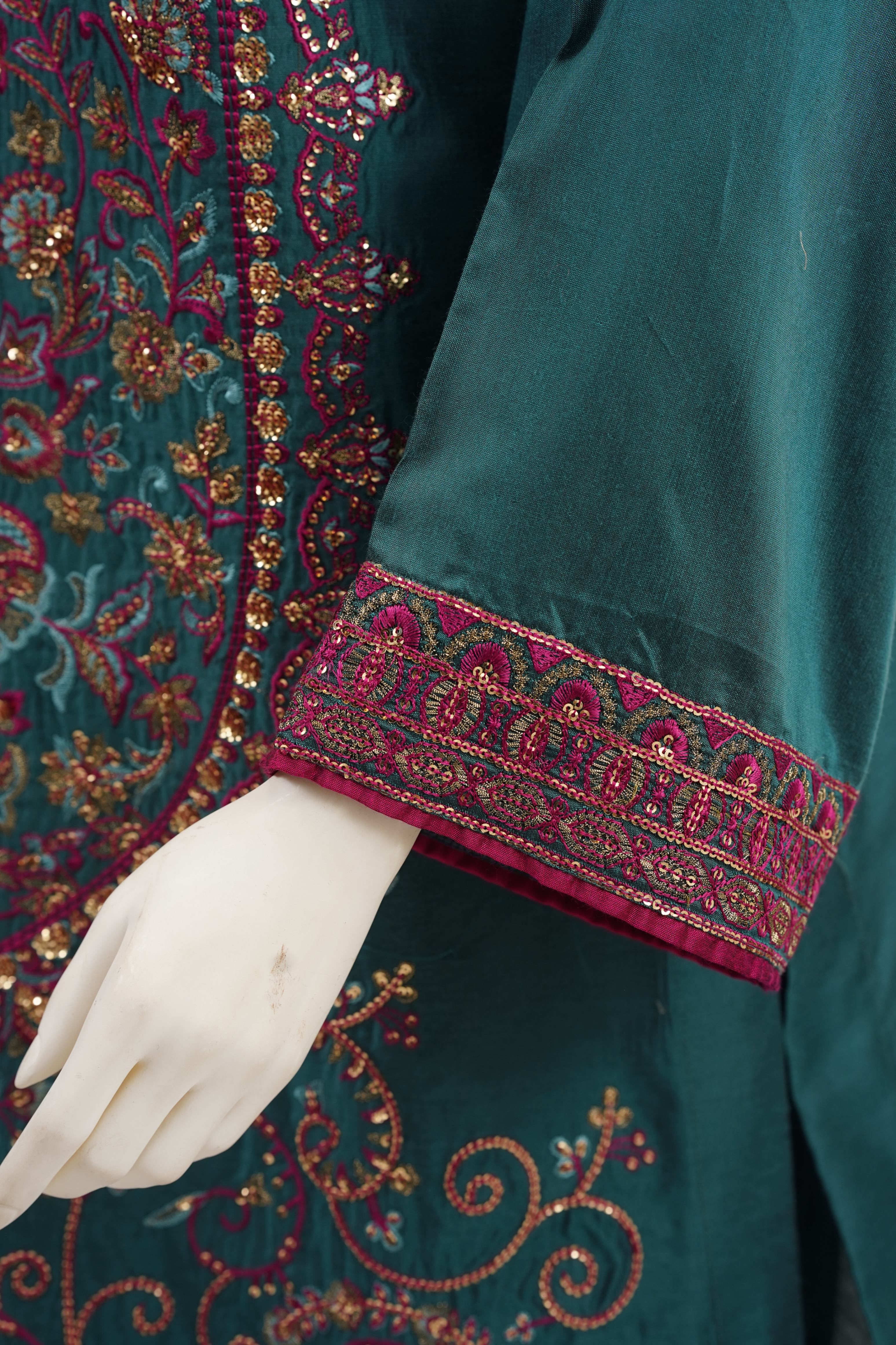 viscose Kurta Set in Pine green
