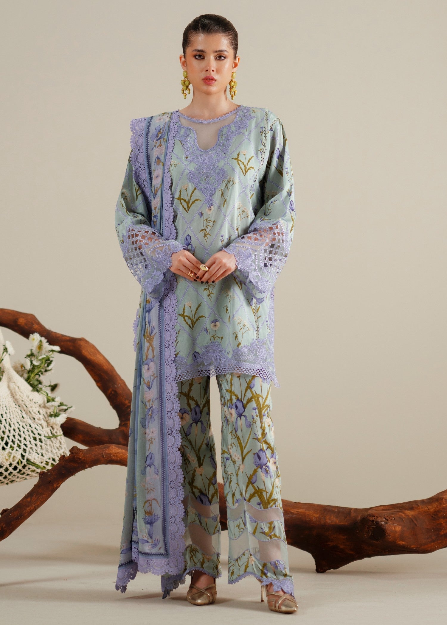 viscose Unstitched in Sky blue