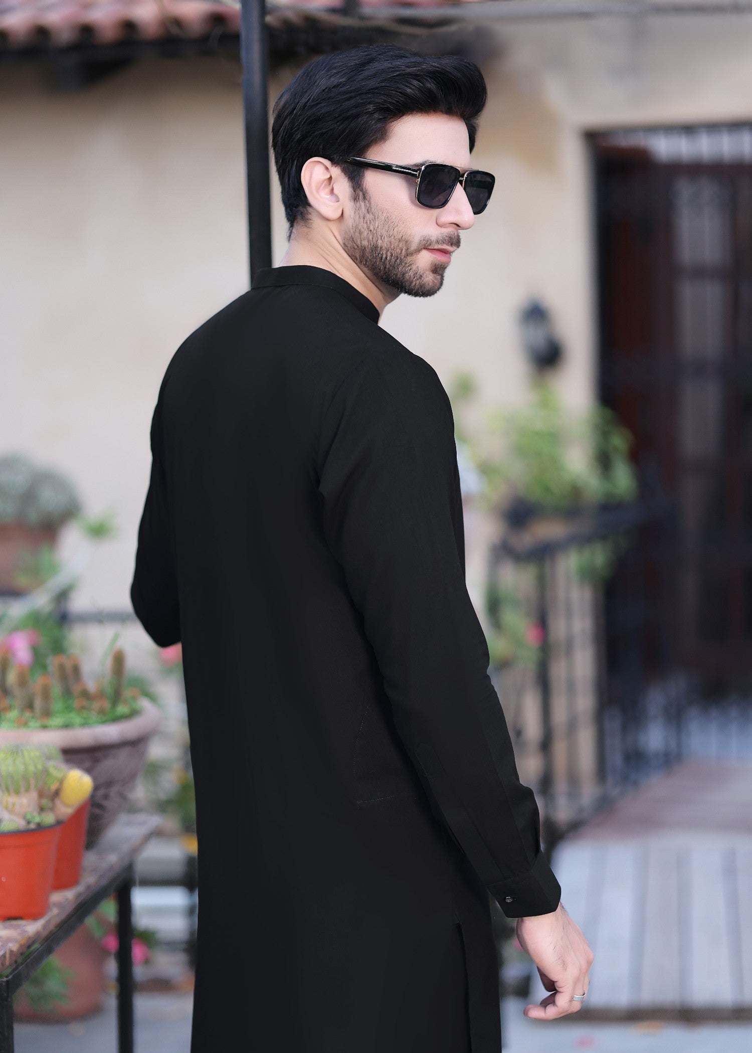 jamawar Waistcoat in Black