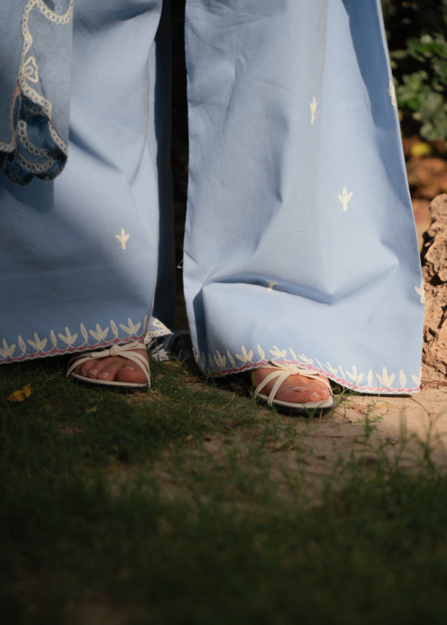 lawn cotton Kurta Set in Sky blue