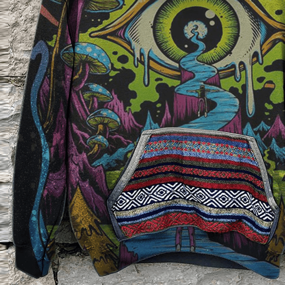 Men's Casual Hooded Pullover with Youth Pattern Sweater Design