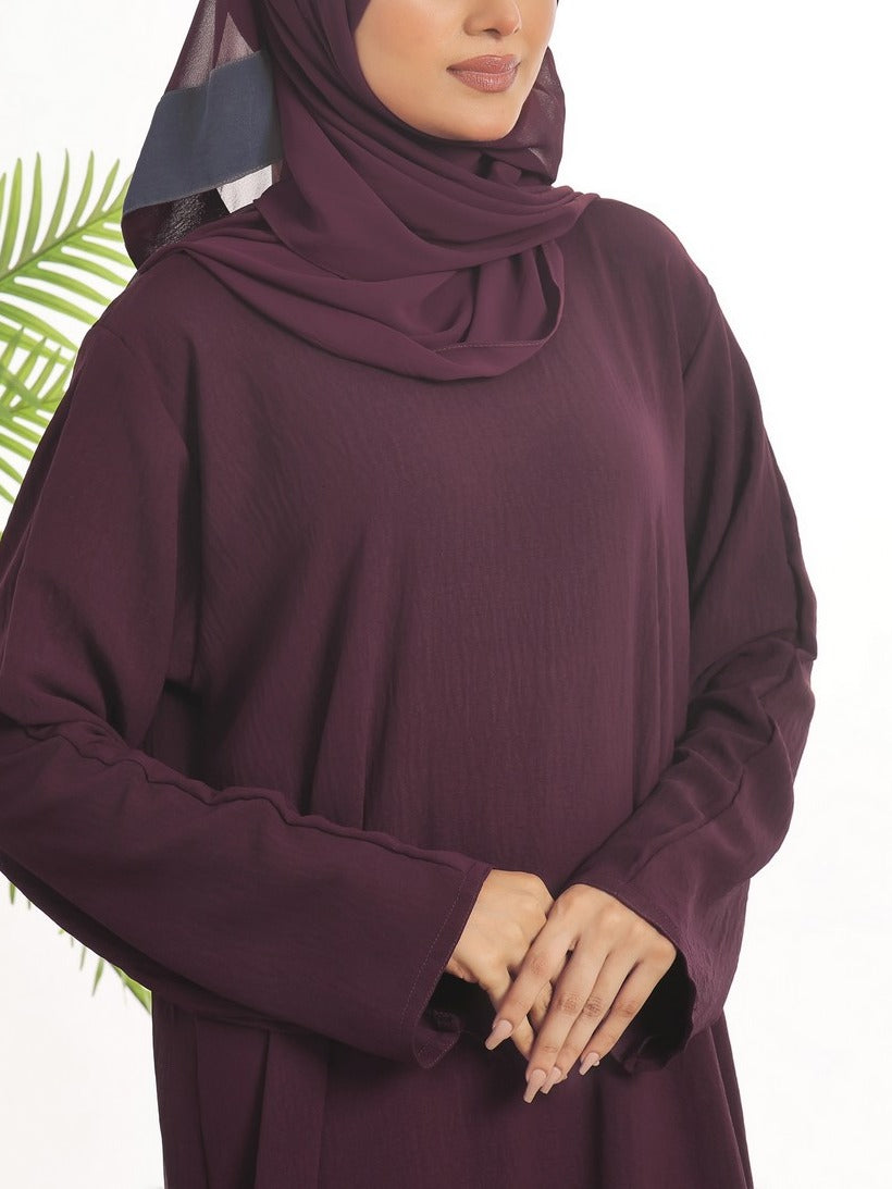 polyester Abaya in Plum