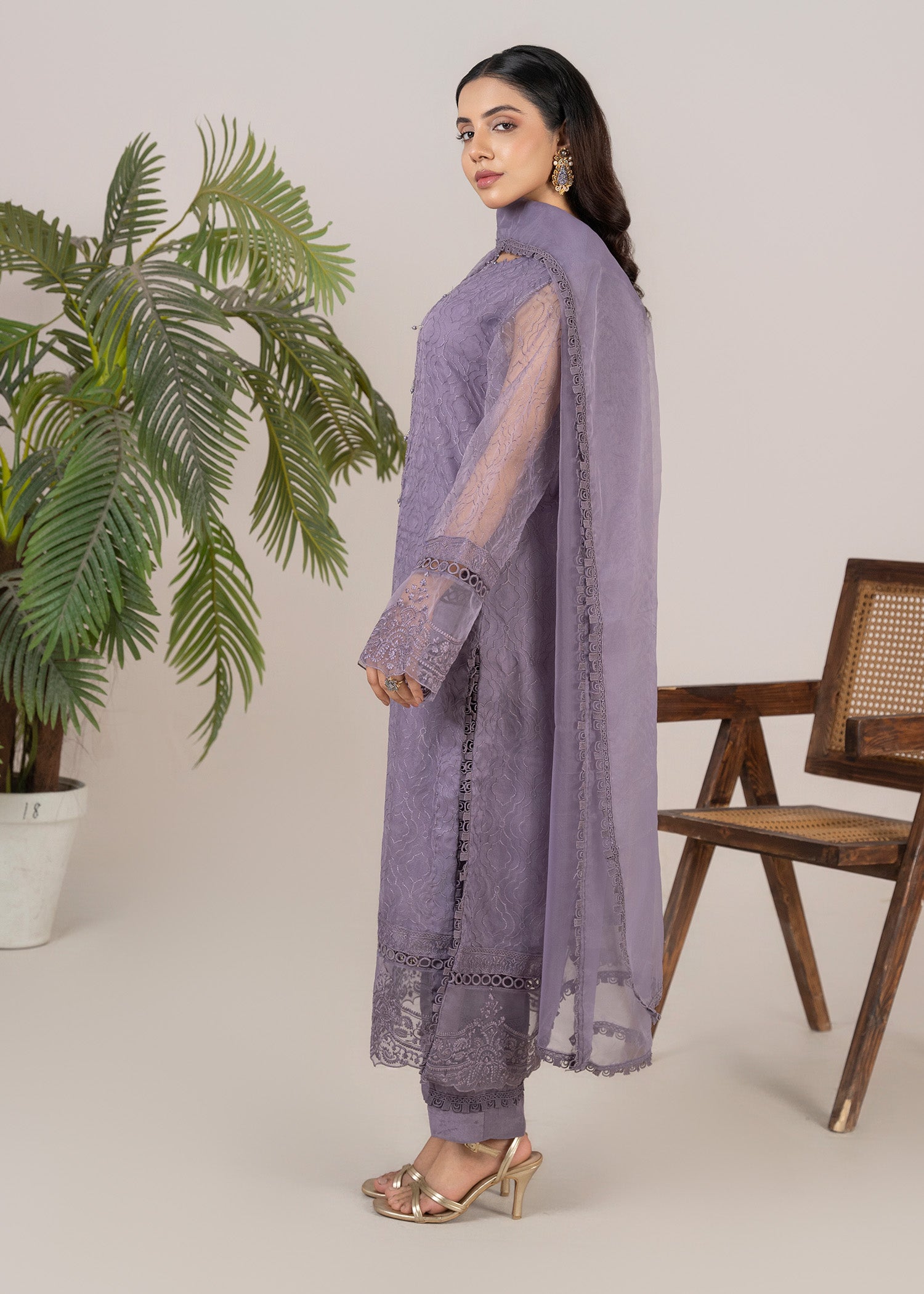cotton silk Kurta Set in Purple