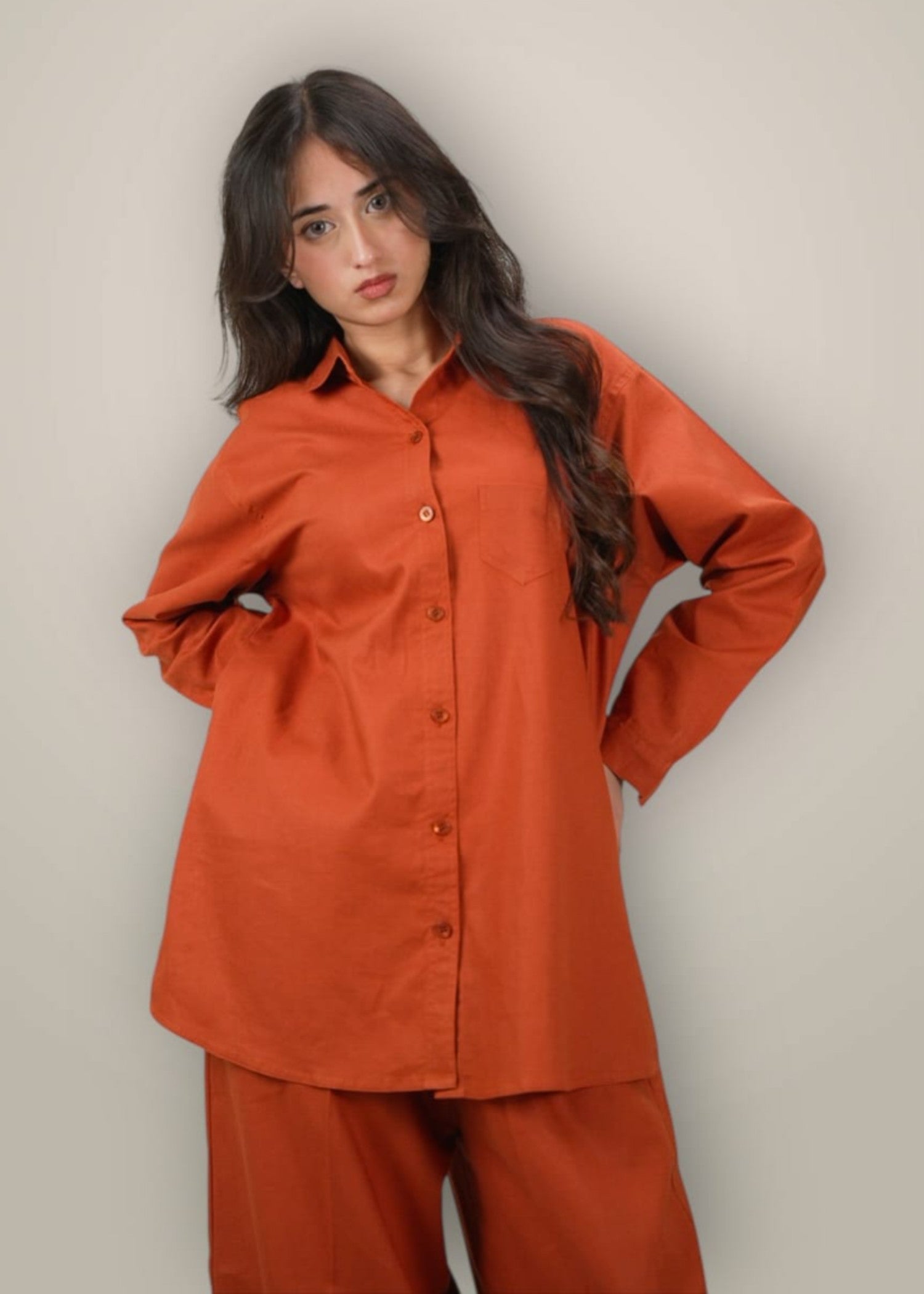 khaddar Co Ord Sets in Orange