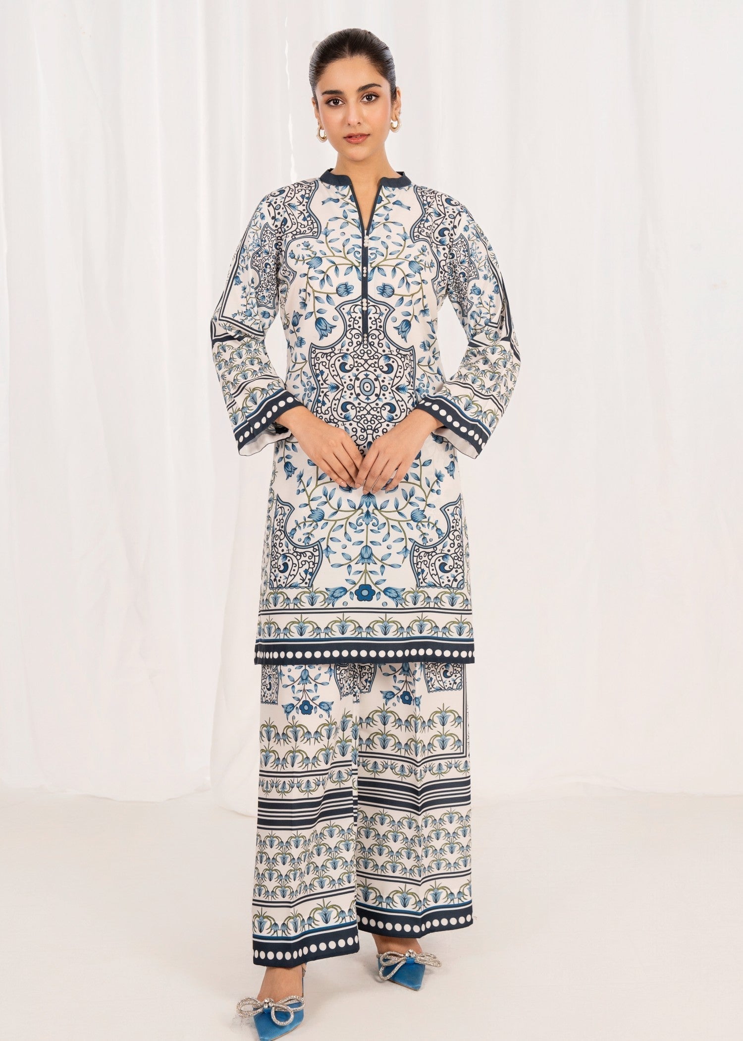poly silk Co Ord Sets in White