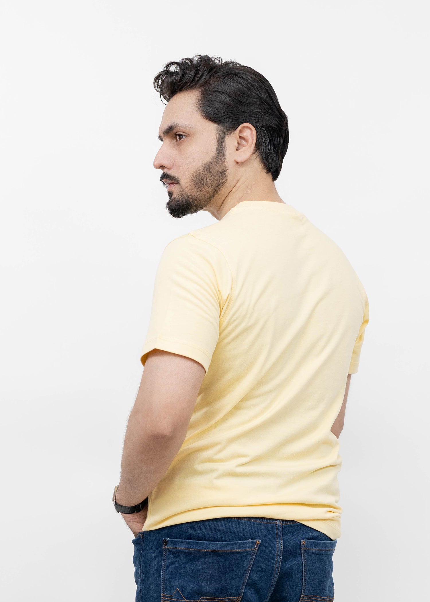 cotton jersey T Shirt in Yellow