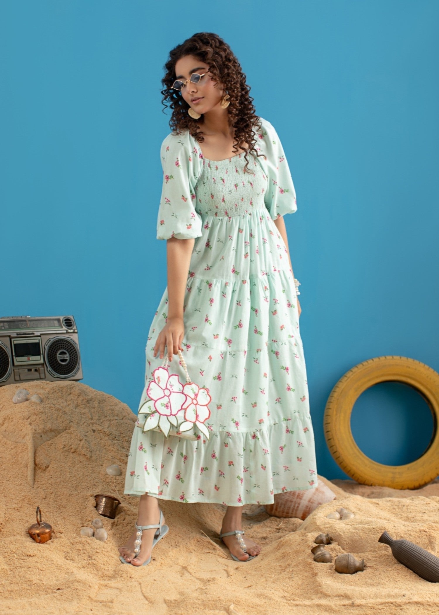 lawn Frock in Sky blue