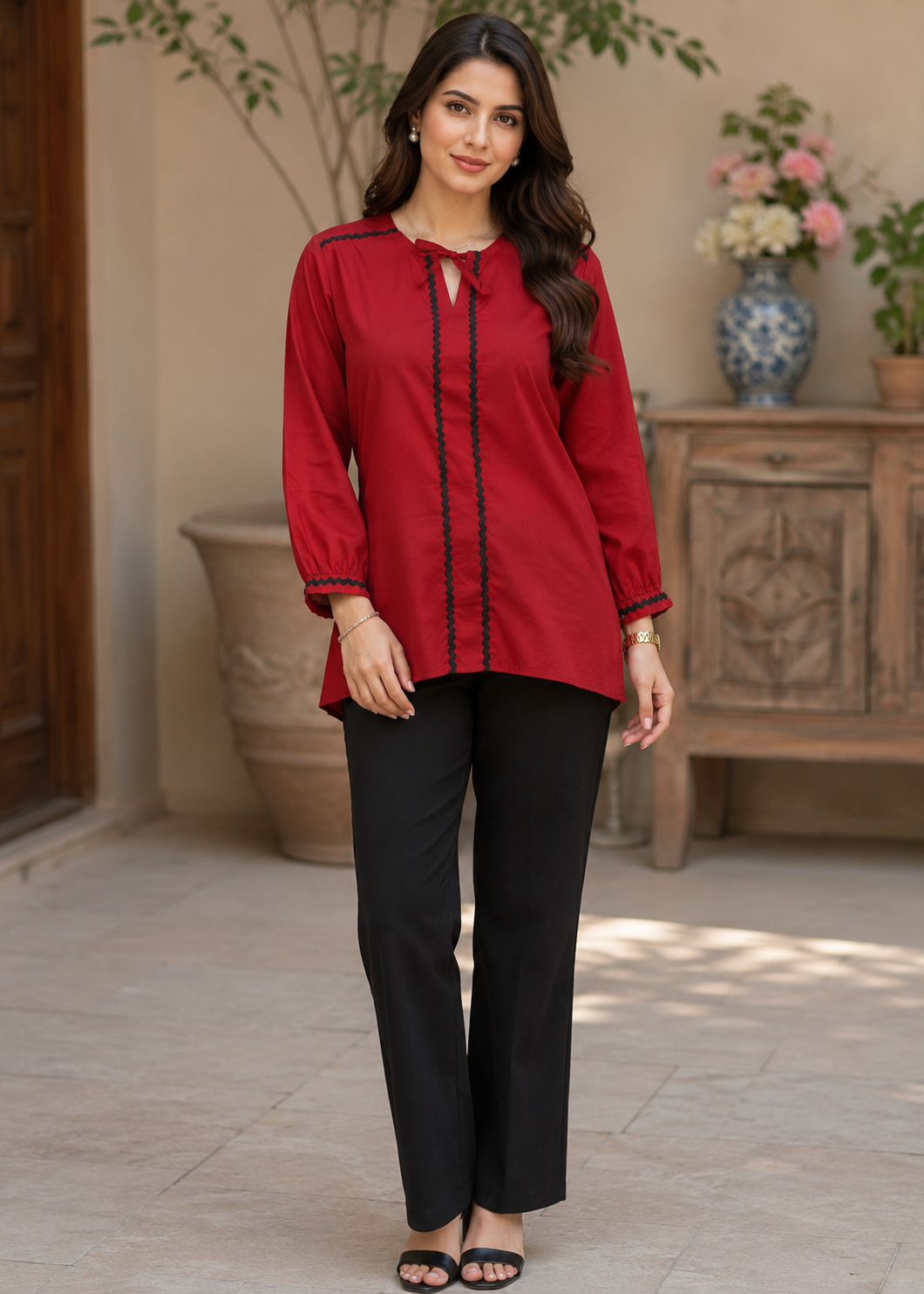 lawn Tunic in Red