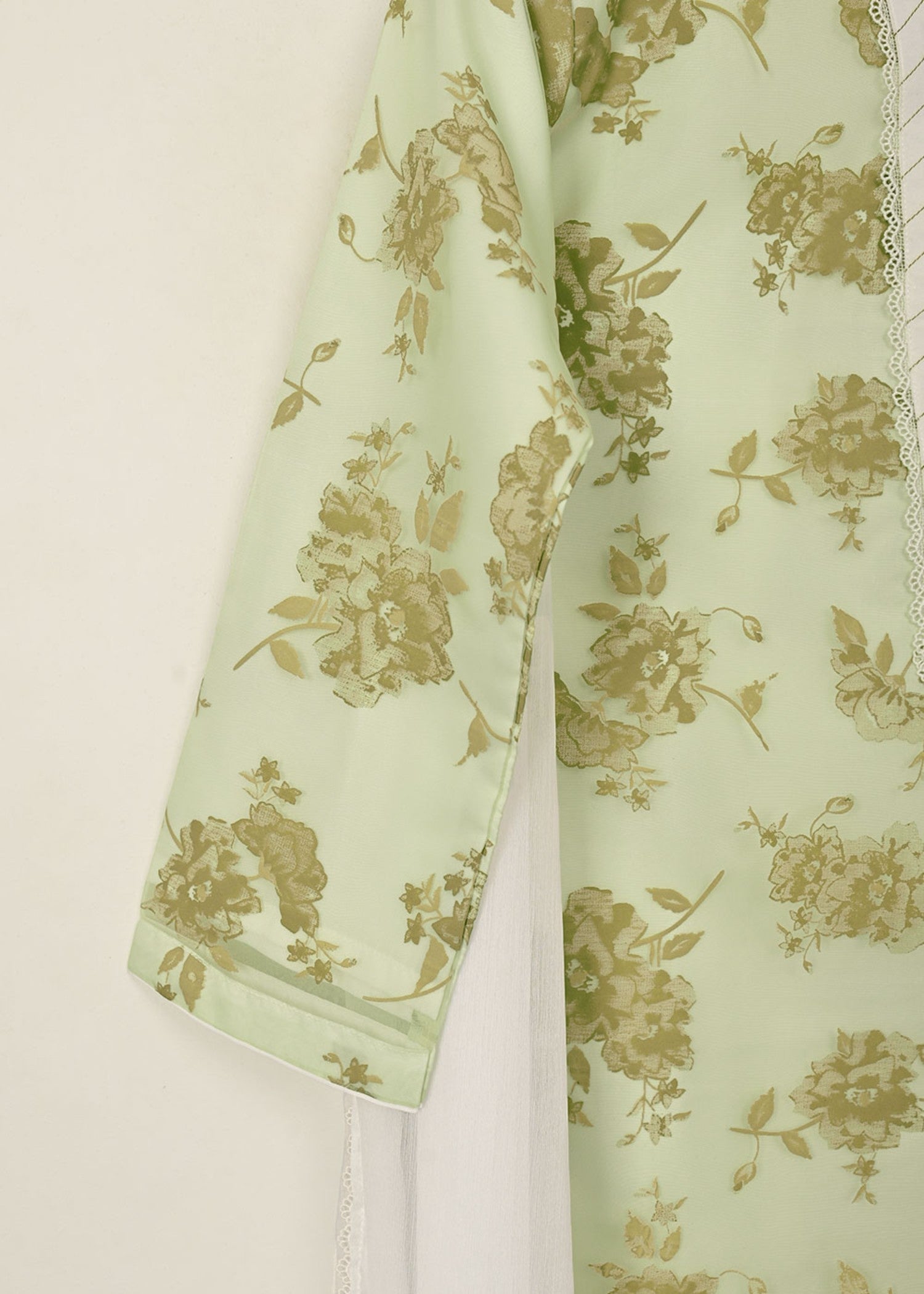 organza Kurta Set in Forest green, olive green