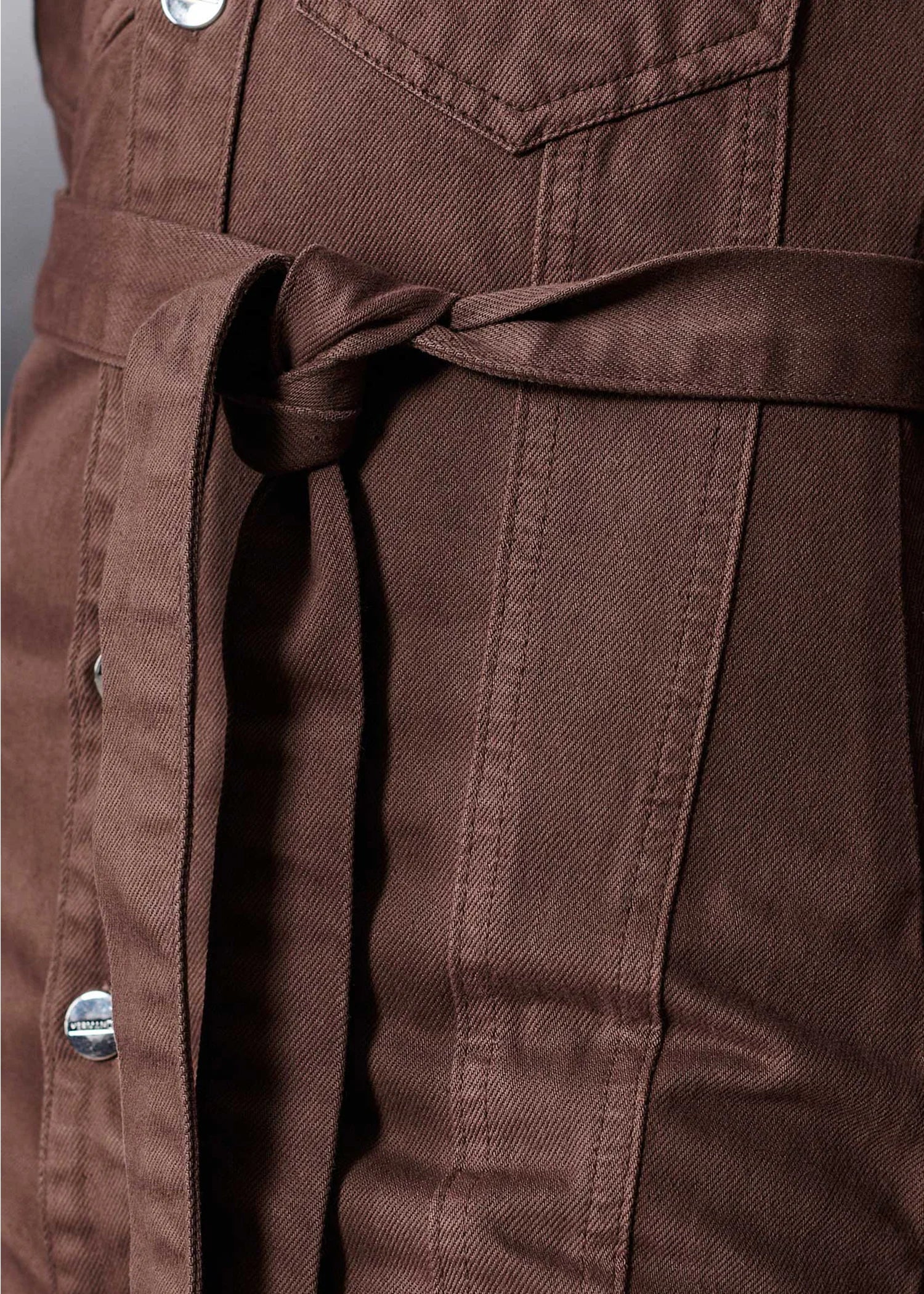 denim Dress in Chocolate brown