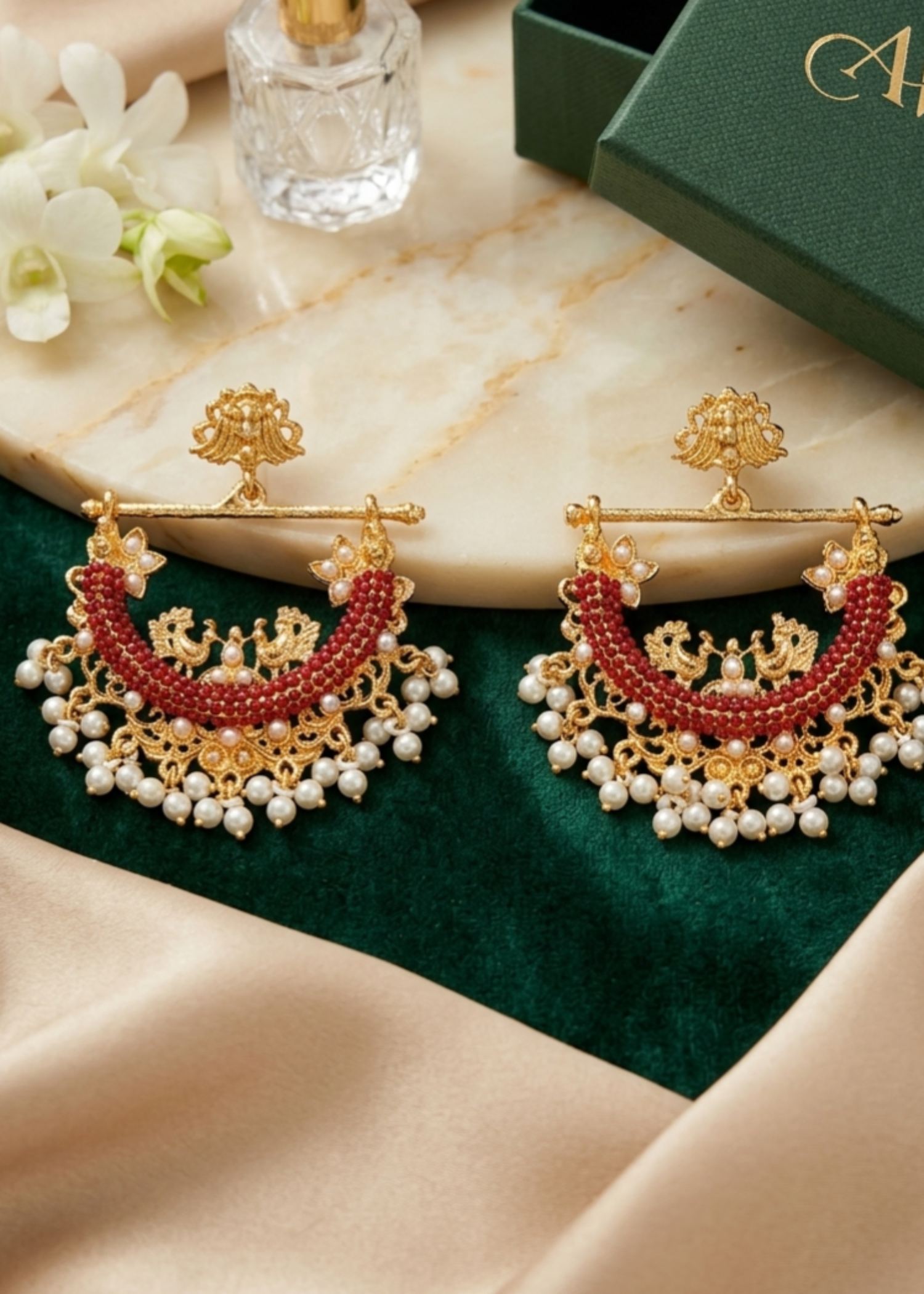 Earrings in Maroon Color by - Trendy Women Earrings UQQ8129