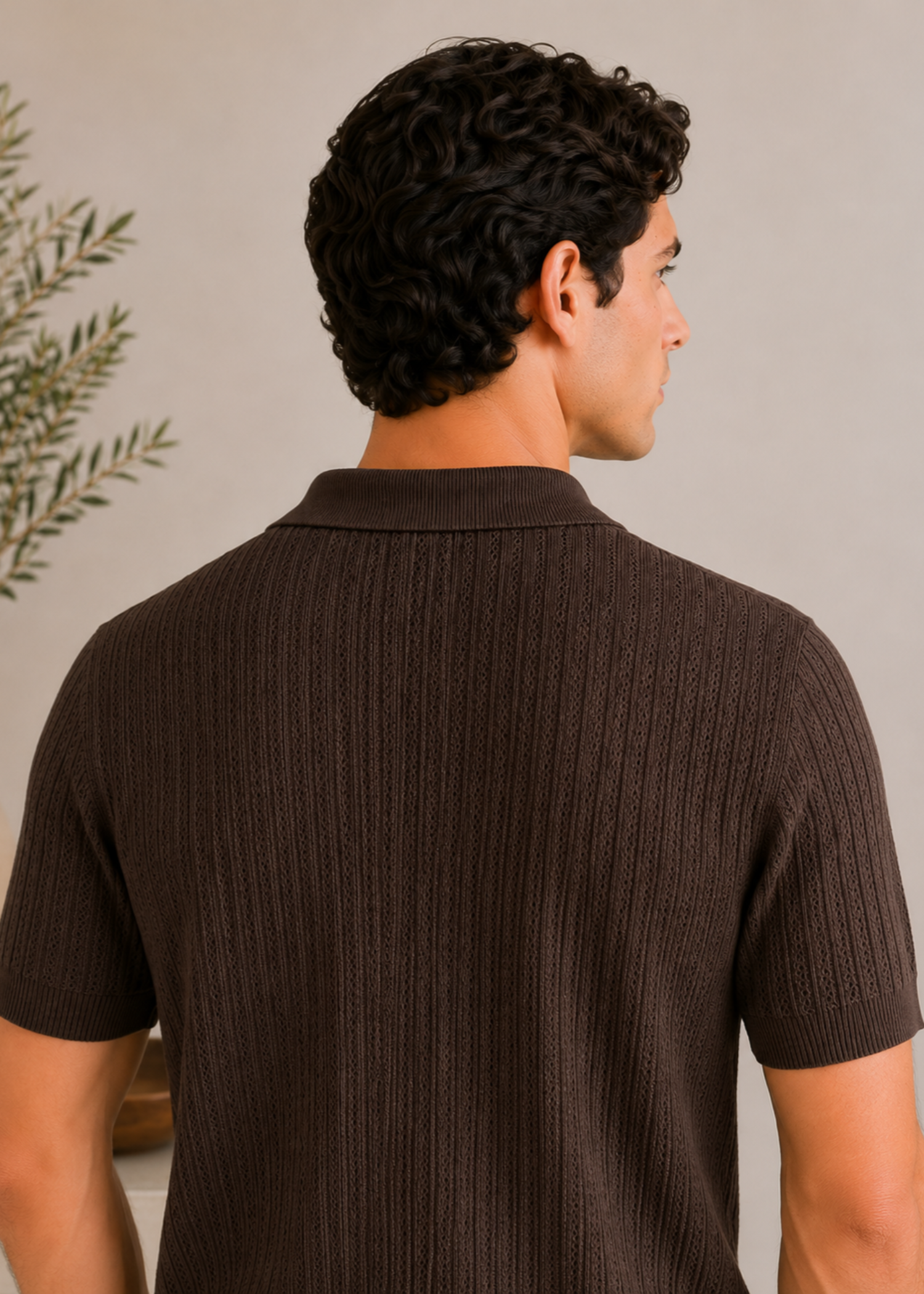 cotton Polo Shirt in Dark brown