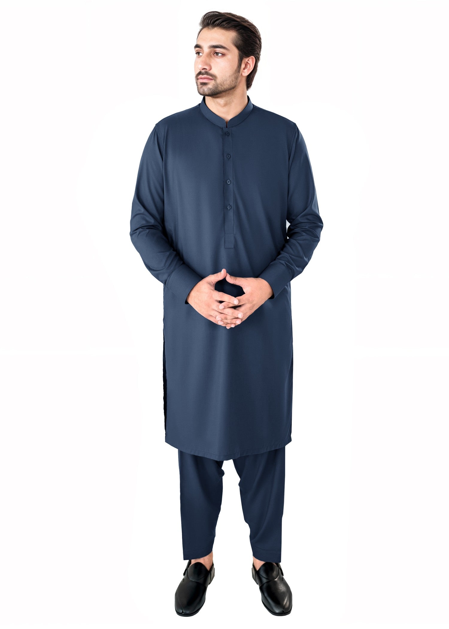 cotton Shalwar Kameez in Navy blue by Divinely Crafted