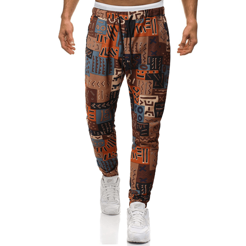 Trendy Retro Ethnic Style Cotton and Linen plus Size Casual Harem Pants