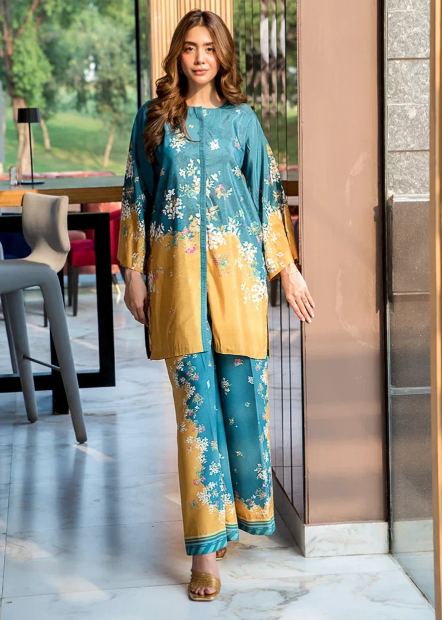 crepe Co Ord Sets in Dark cyan