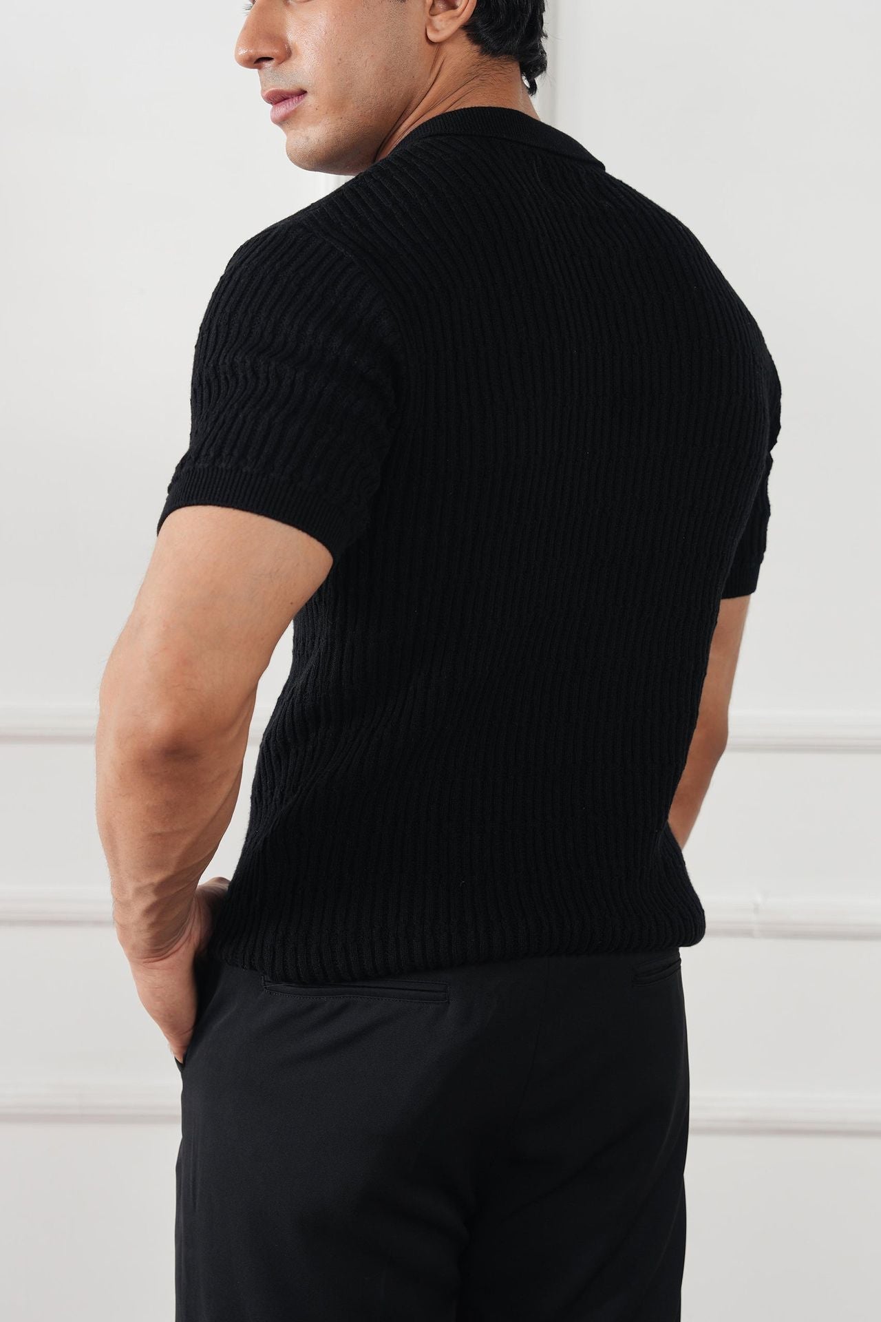 pure cotton Casual Shirt in Jet black