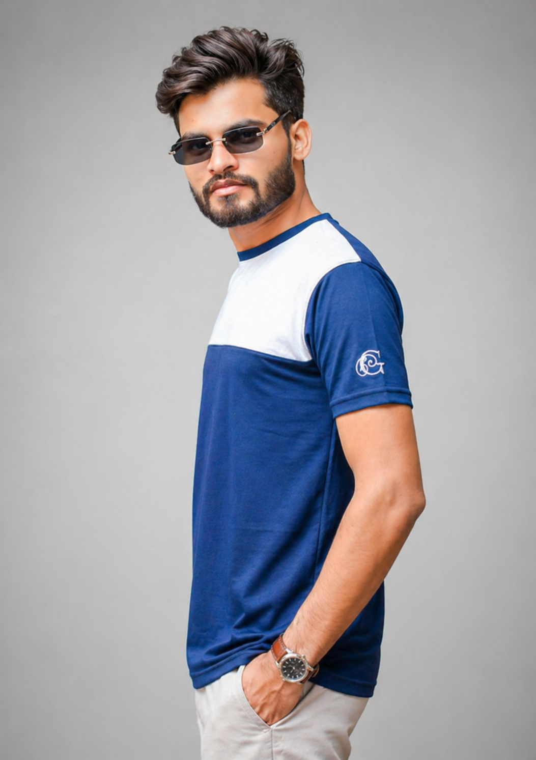 cotton-spandex T Shirt in Multi