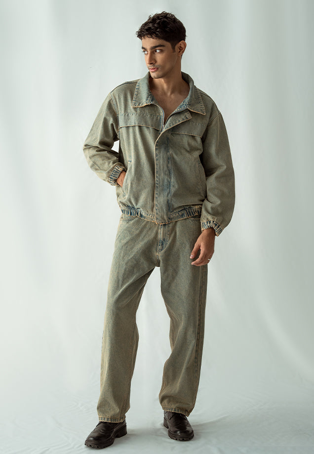 stretch denim Jacket in Light blue