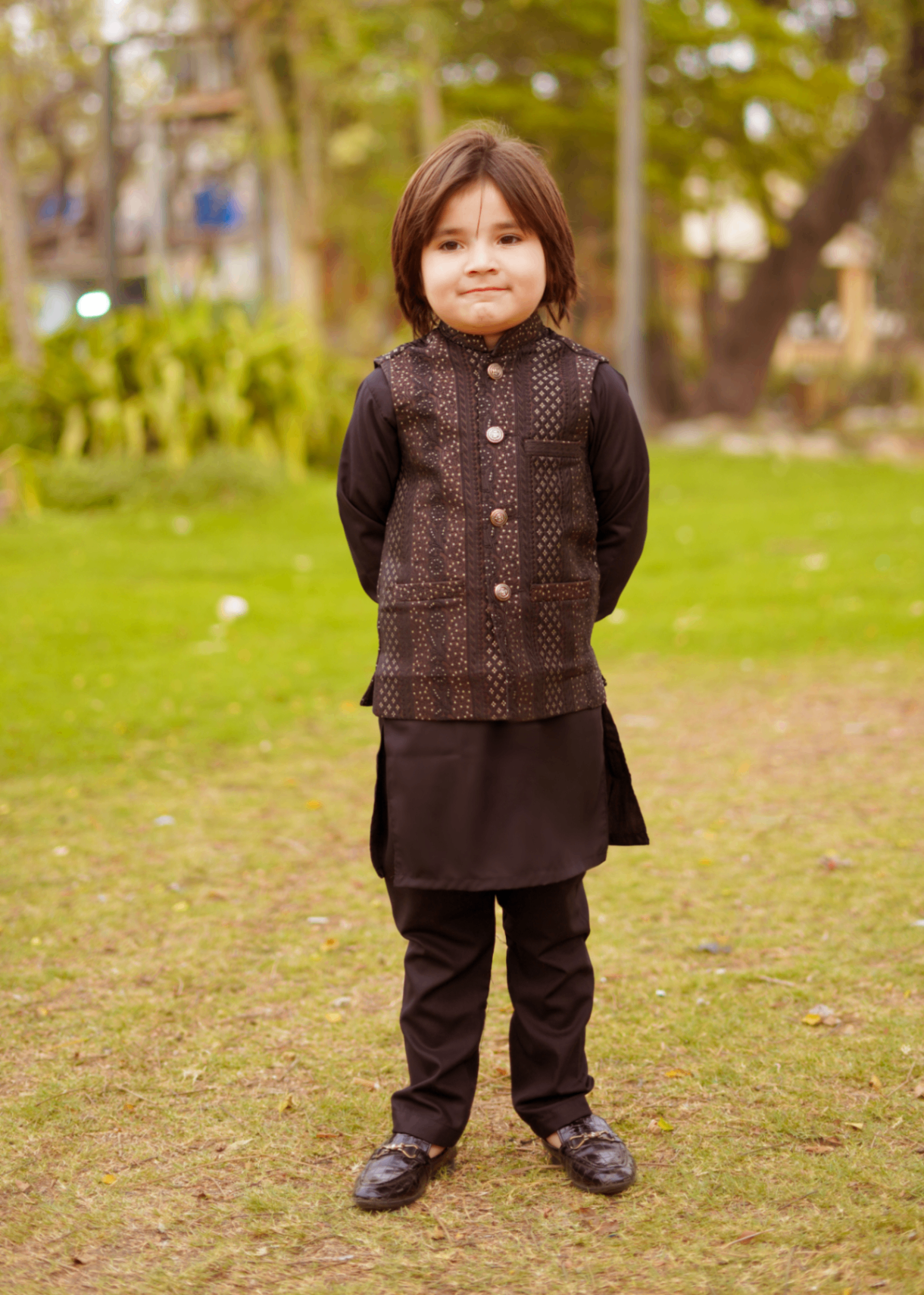 jamawar Waistcoat in Brown