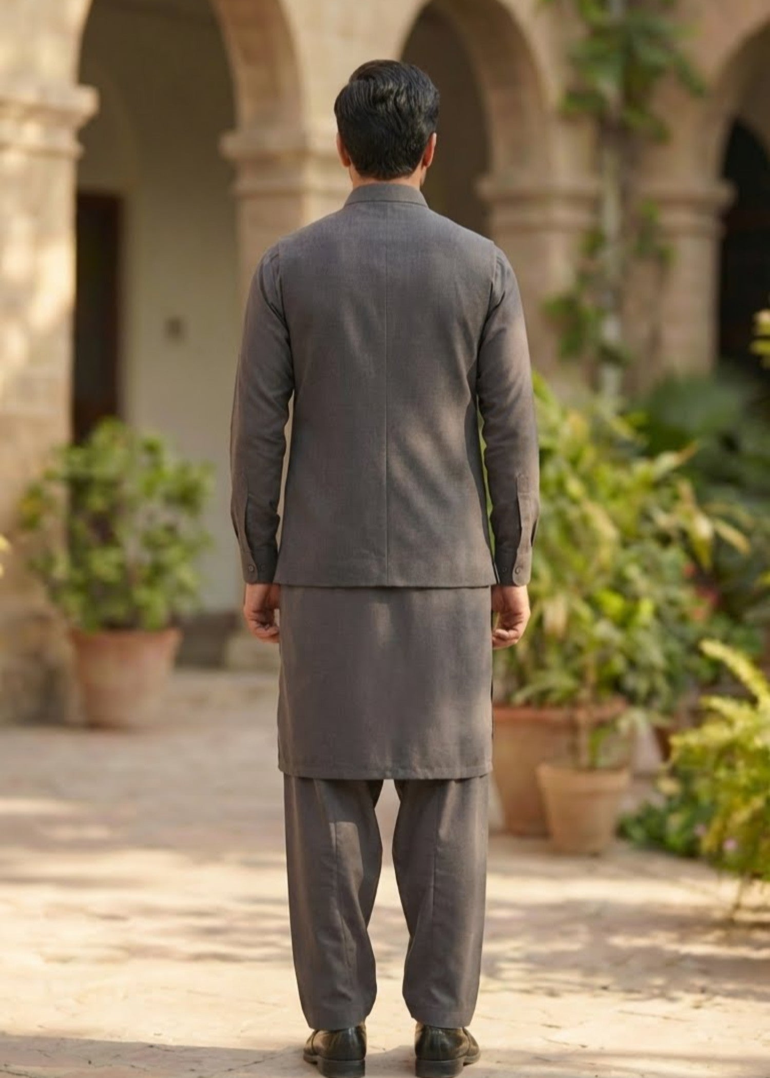 tropical Waistcoat in Grey