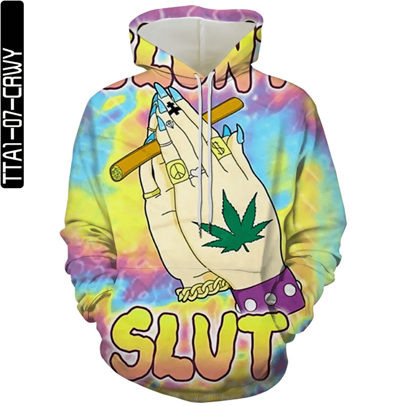 Harajuku Style European and American Trend Digital Printing Hoodie Men
