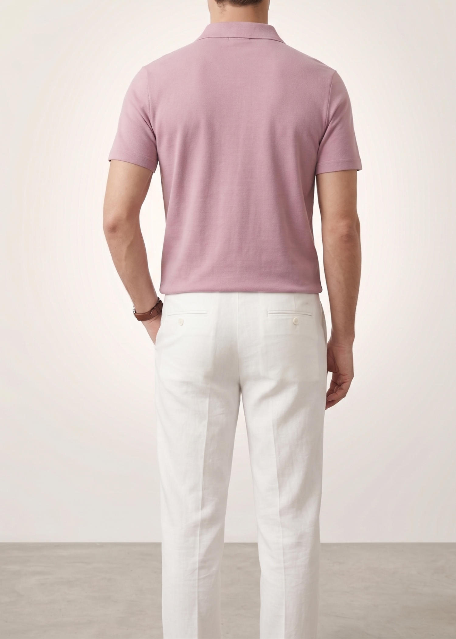 cotton pique Polo Shirt in Light pink