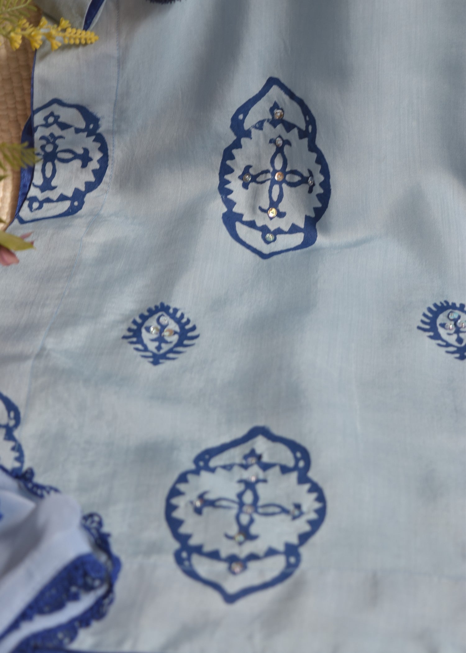 viscose Kurta Set in Powder blue