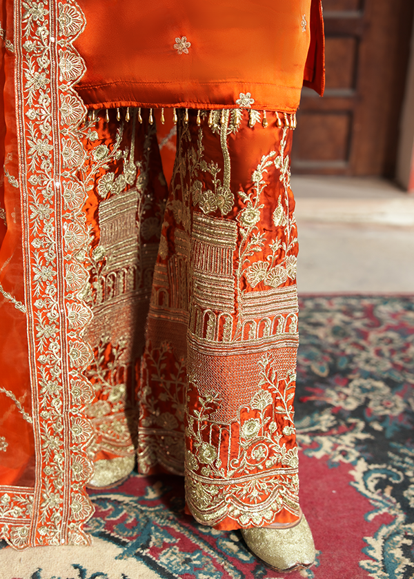 charmuse/shamooz Kurta Set in Pumpkin orange
