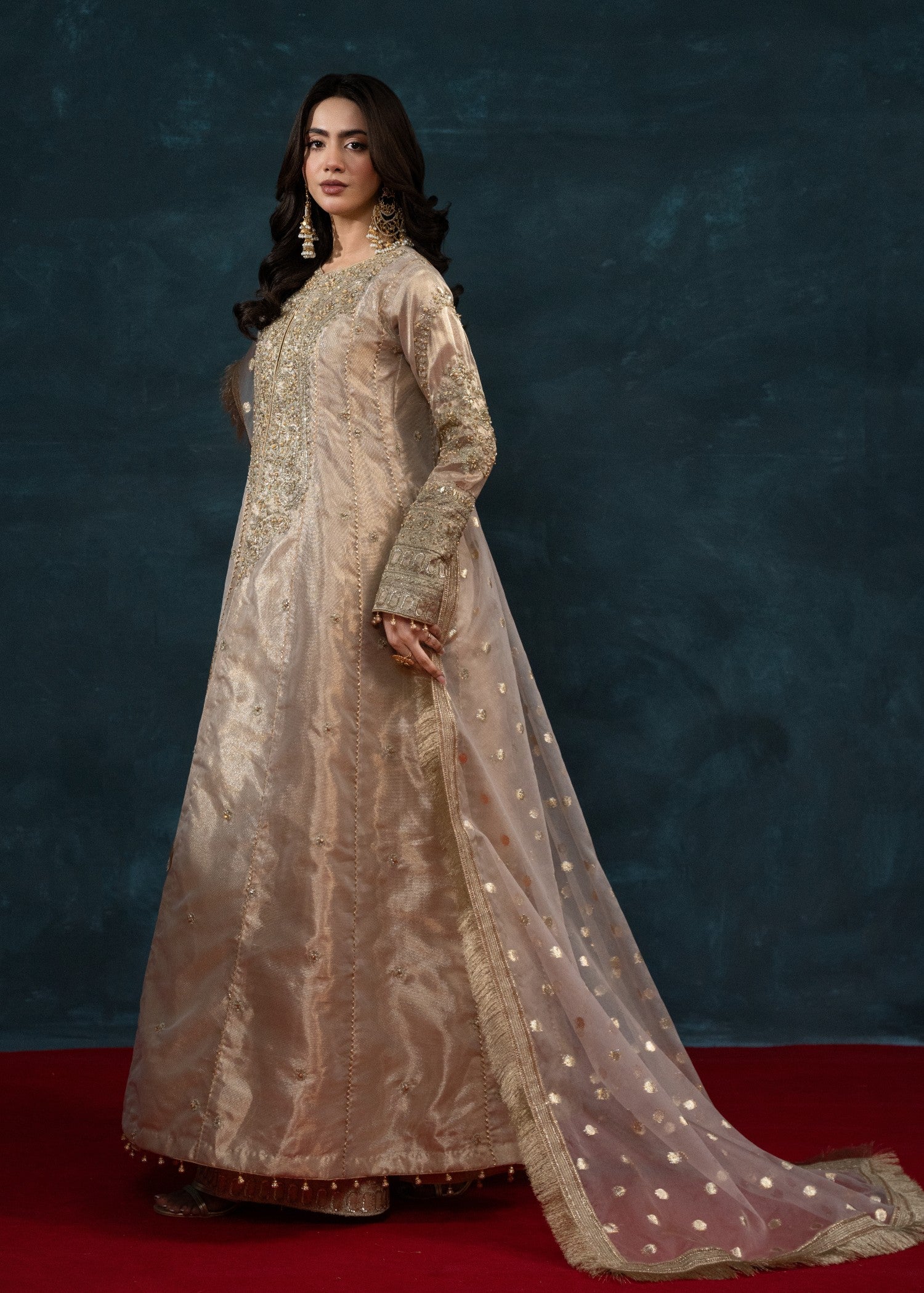 raw silk Maxi in Grey