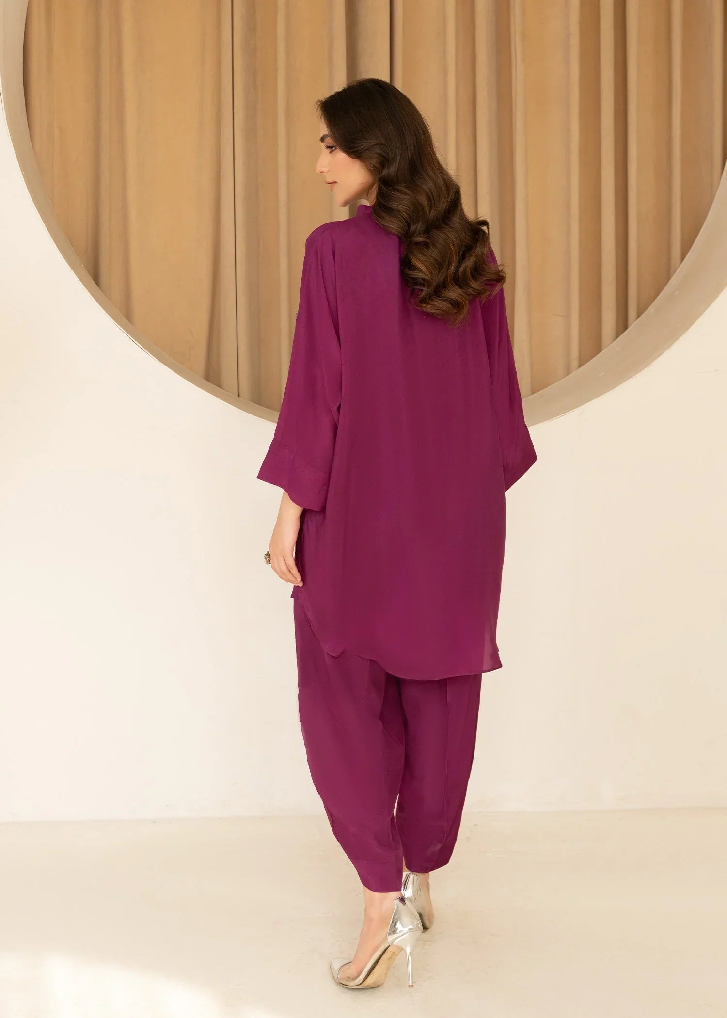 thai silk Kurta Set in Purple