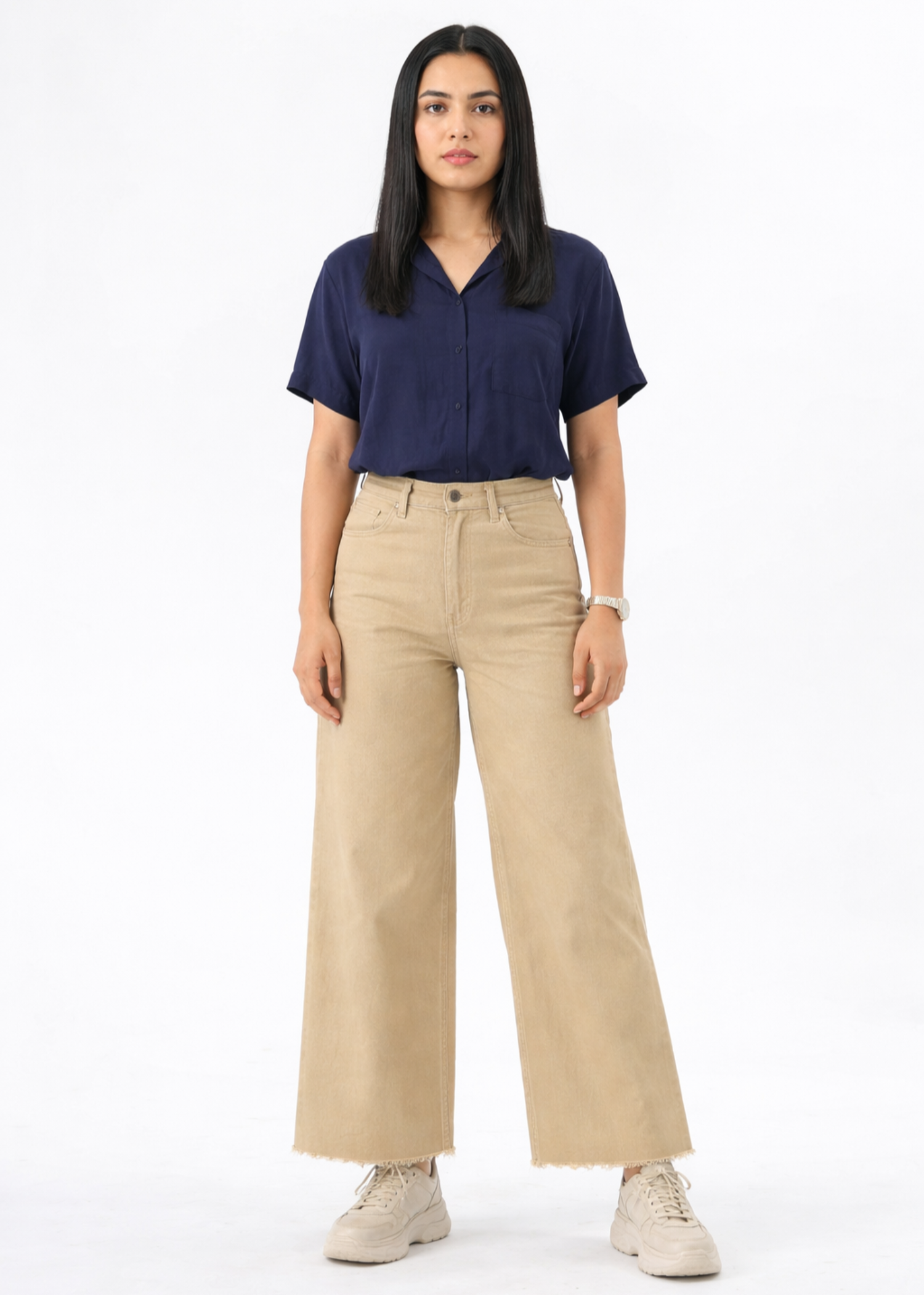 cotton Jeans in Beige