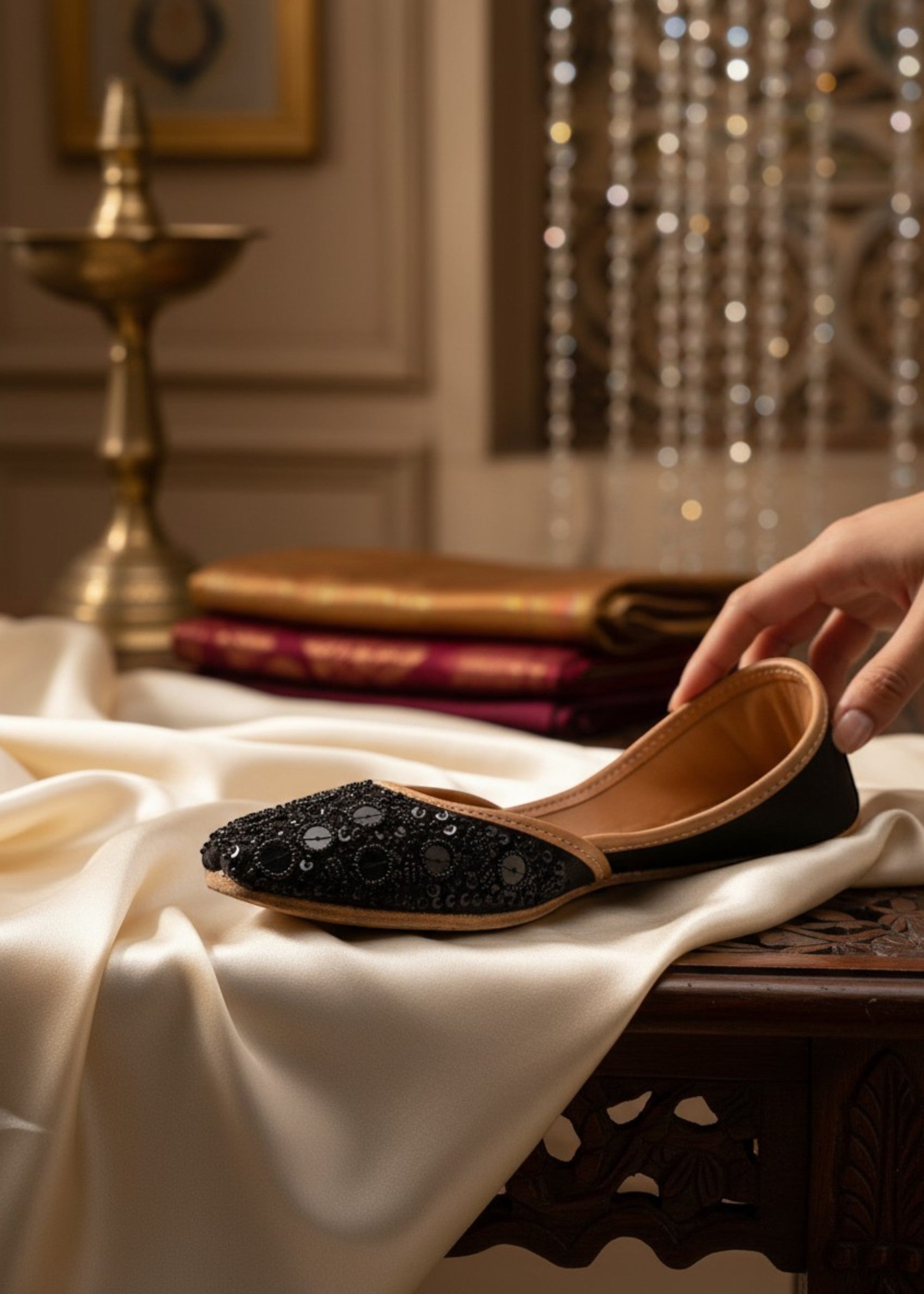 Khussa in Black by - High Quality Women Khussa QPC3149