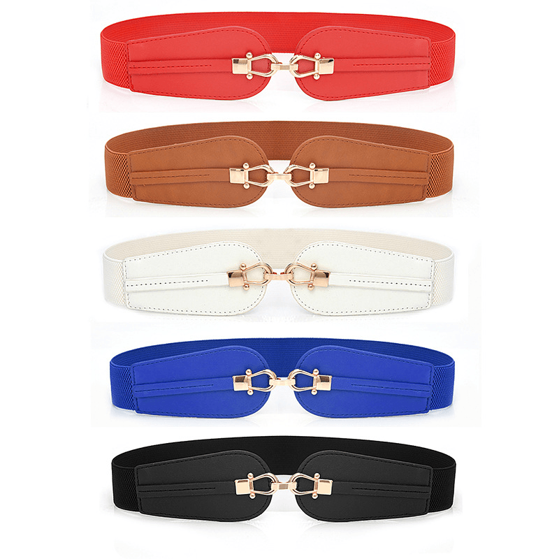 Women'S Elastic Waistband Fashion Stretch Wide Belt