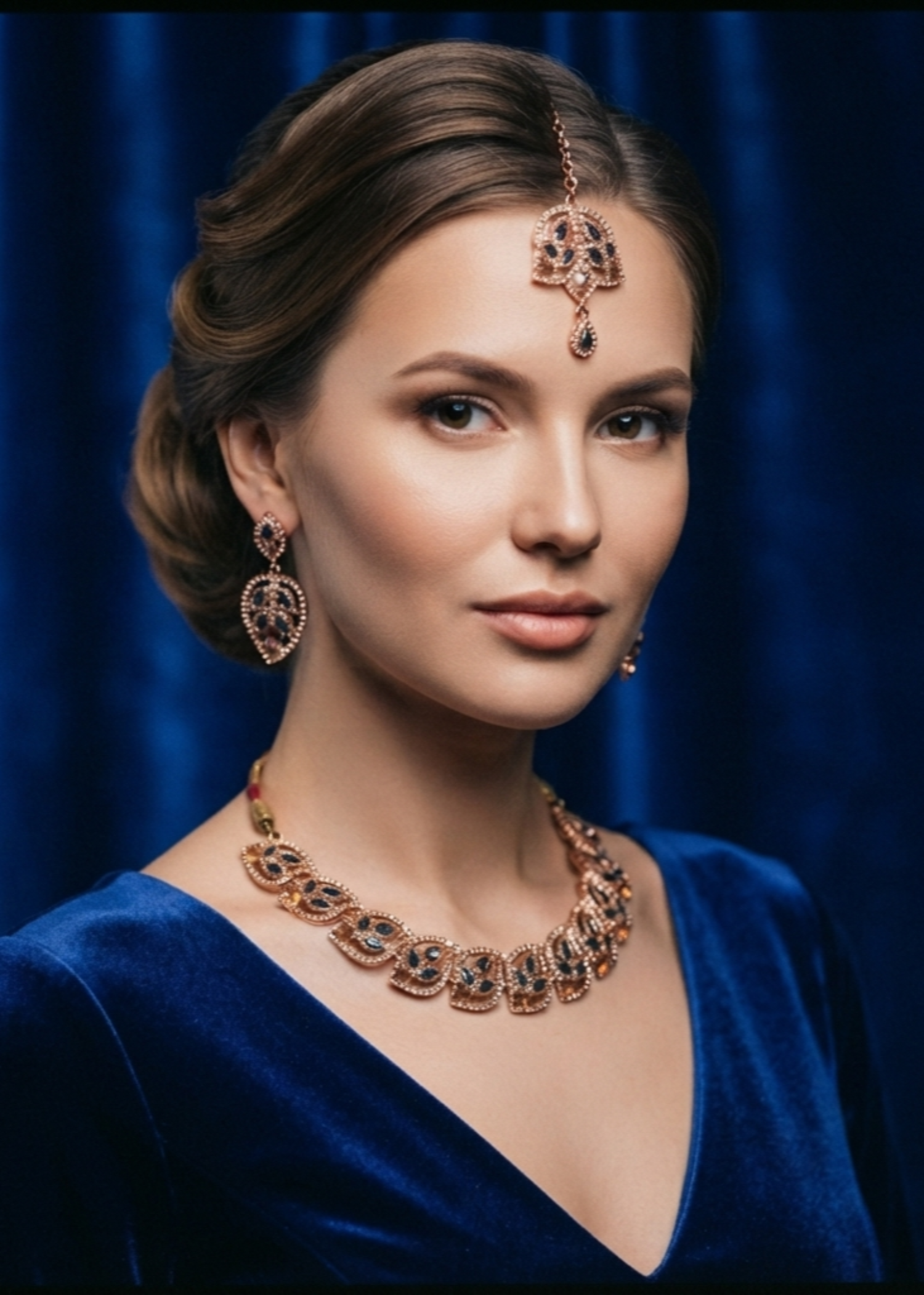 Jewelry Set in Champagne, black Color by - Trendy Women Jewelry Set WNS1259