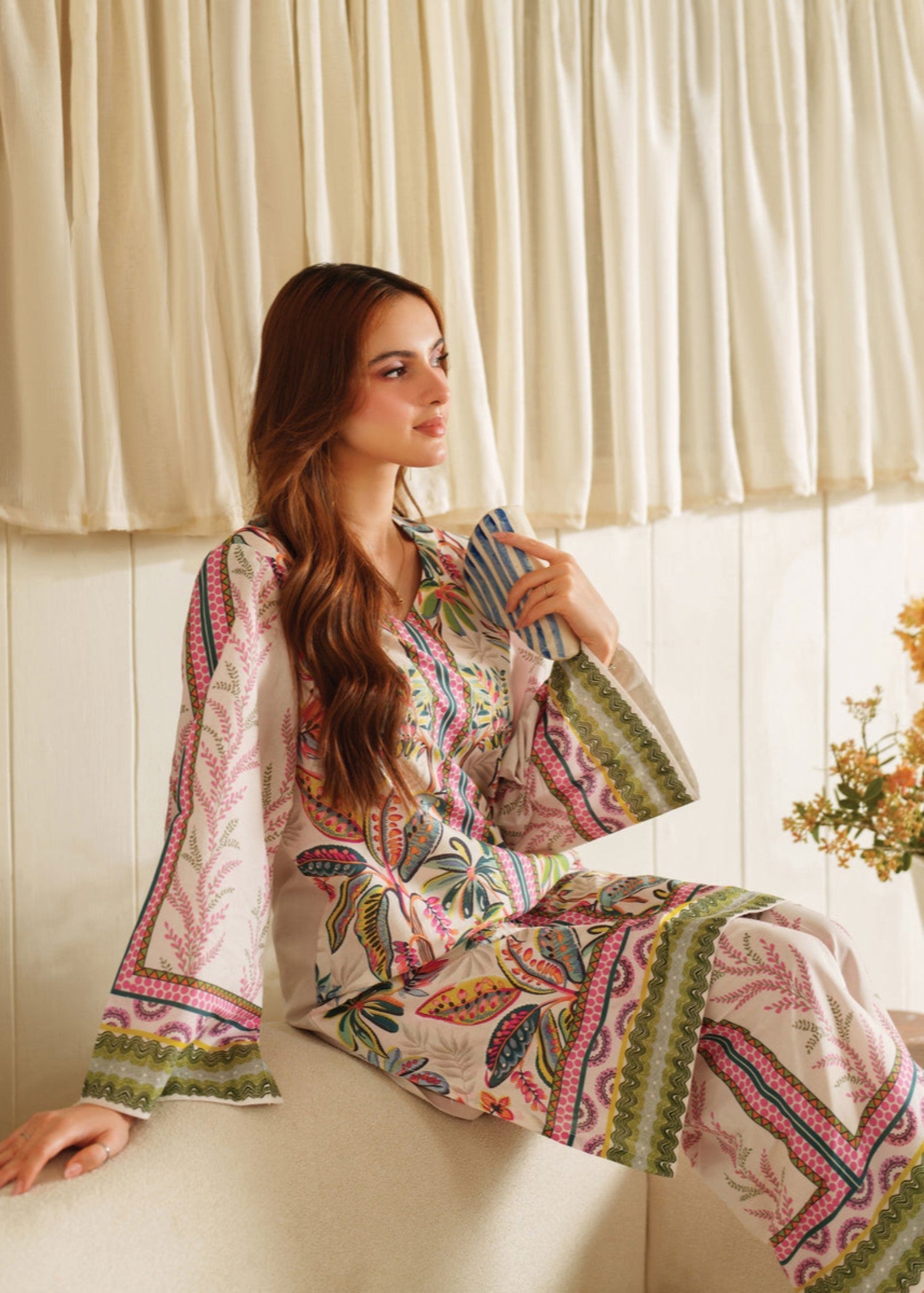 poly lawn Co Ord Sets in Pink