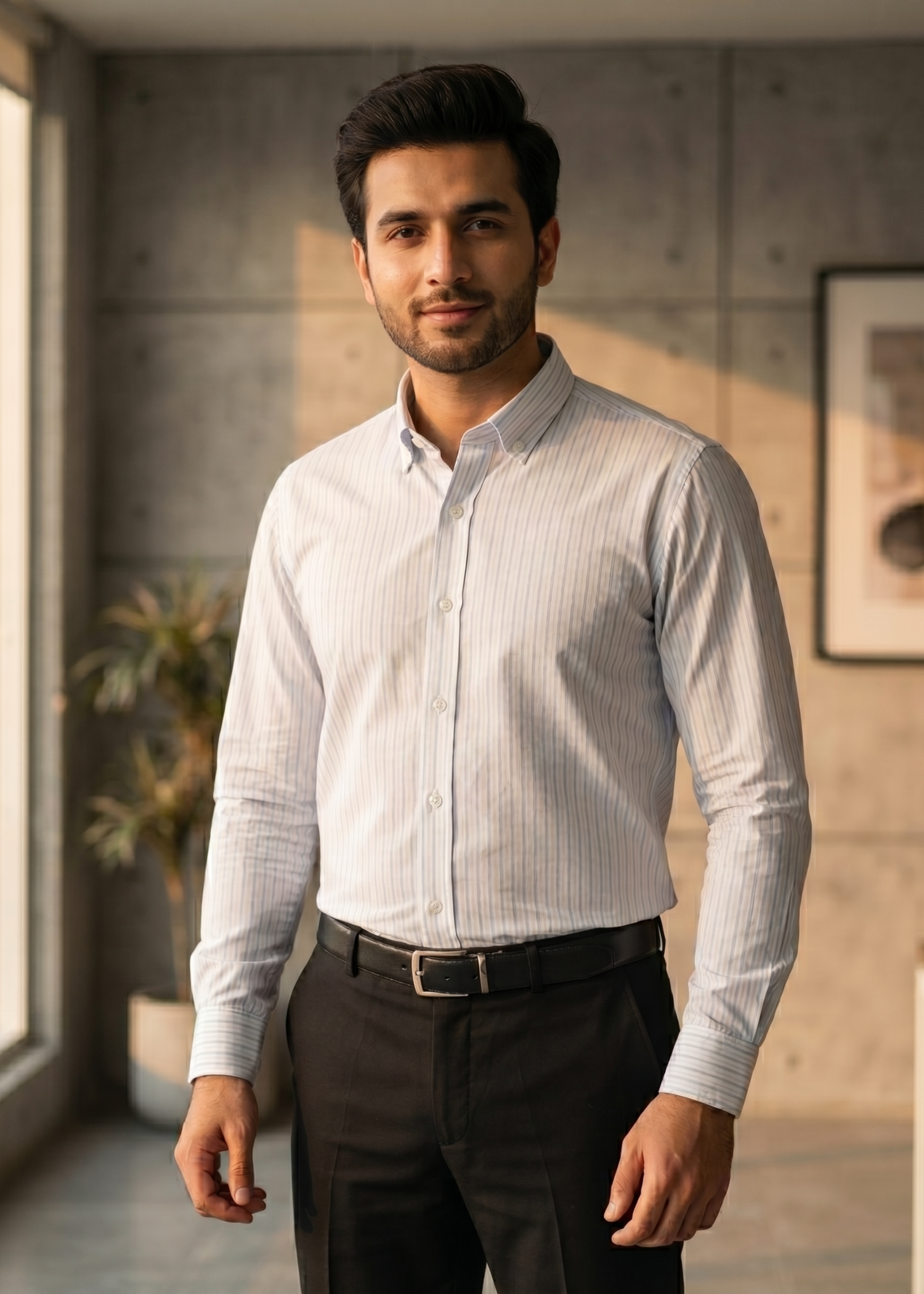 cotton Formal Shirt in Off-white