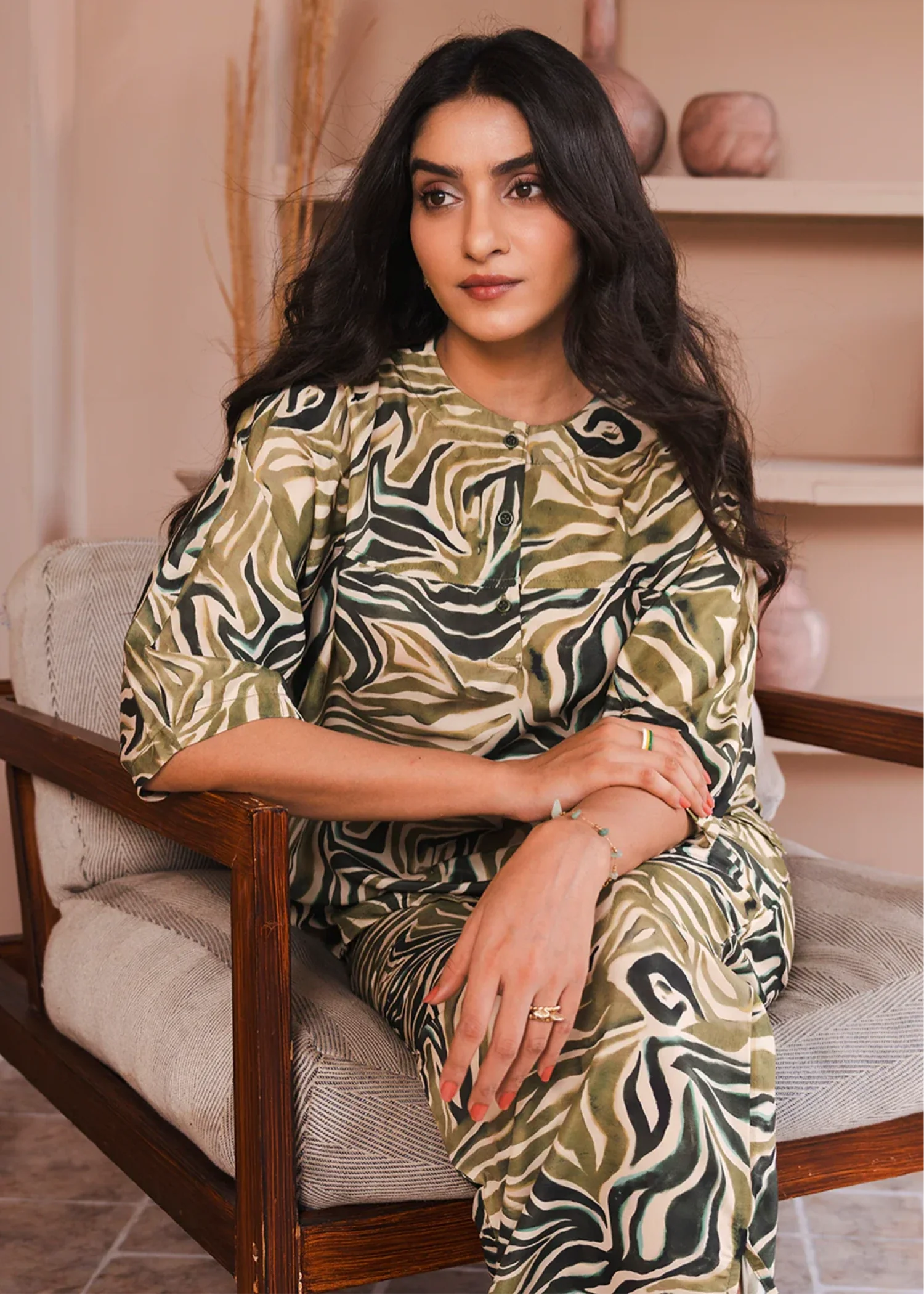 poly lawn Top in Multi