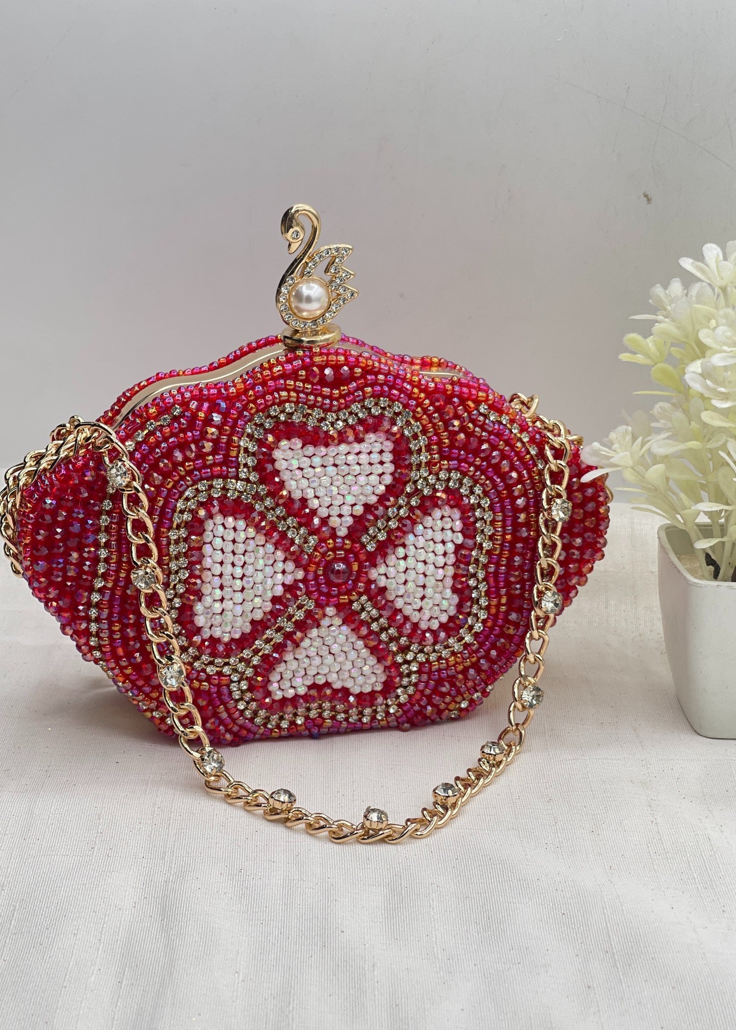 Clutch in Red Color by - Trendy Women Clutch BOW1706