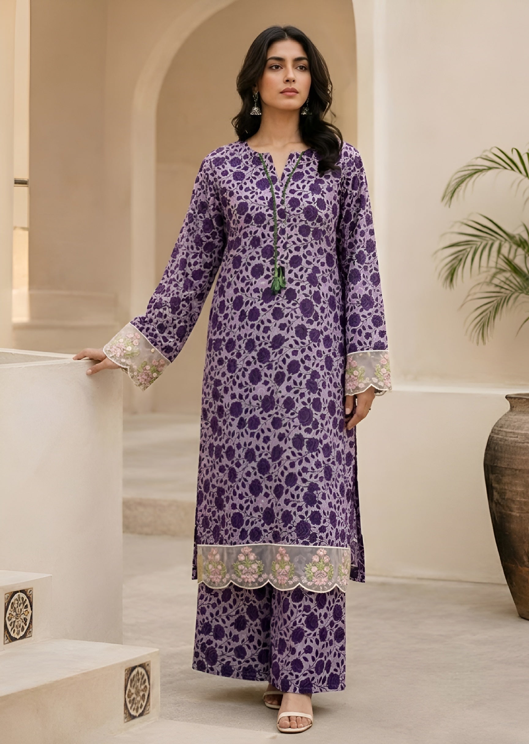 linen Co Ord Sets in Royal purple