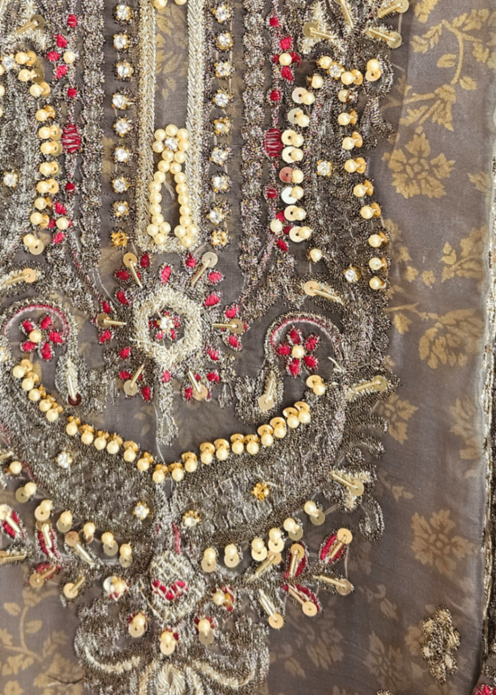 organza Sharara in Earth brown