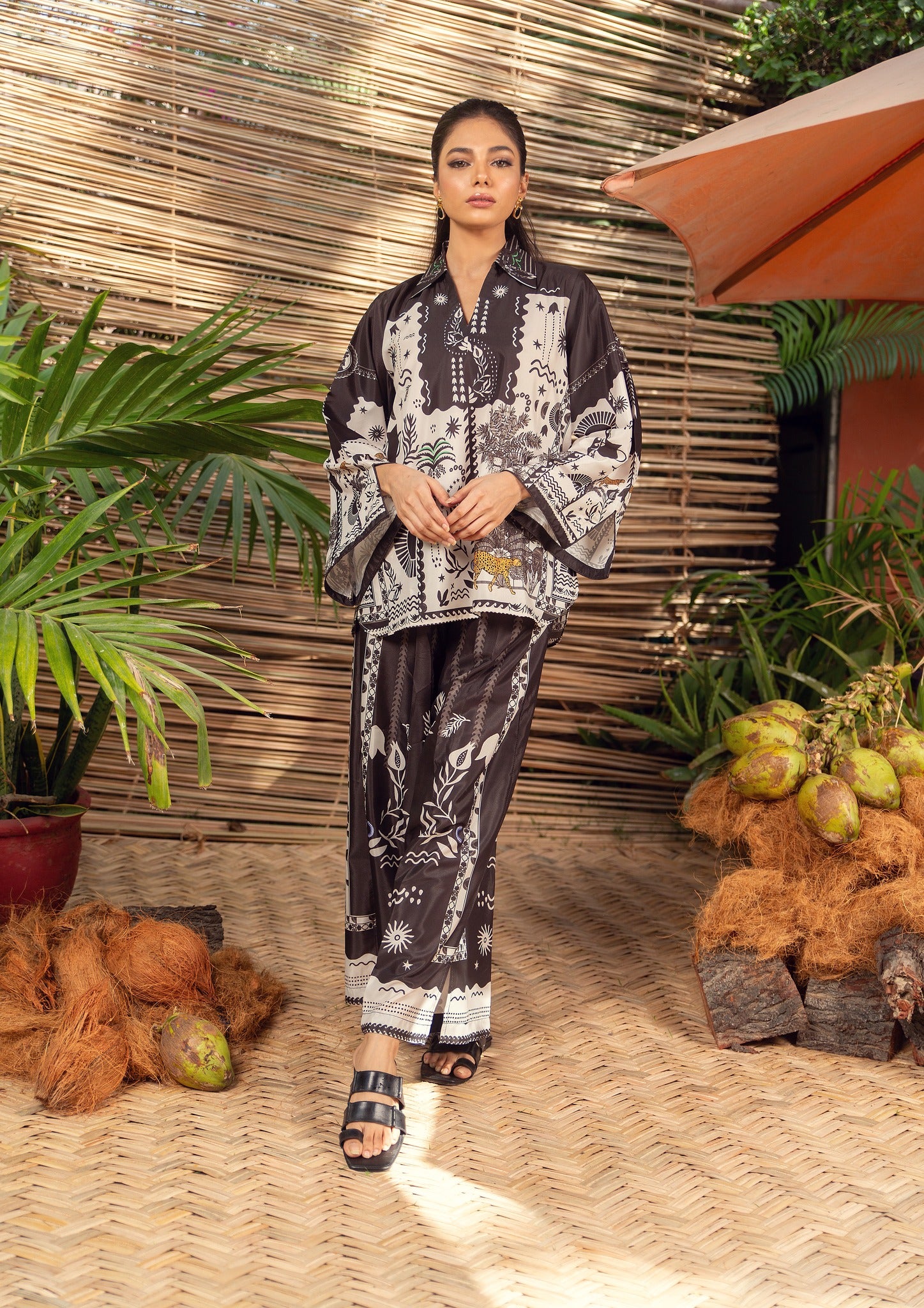 silk georgette Co ord Sets in Black