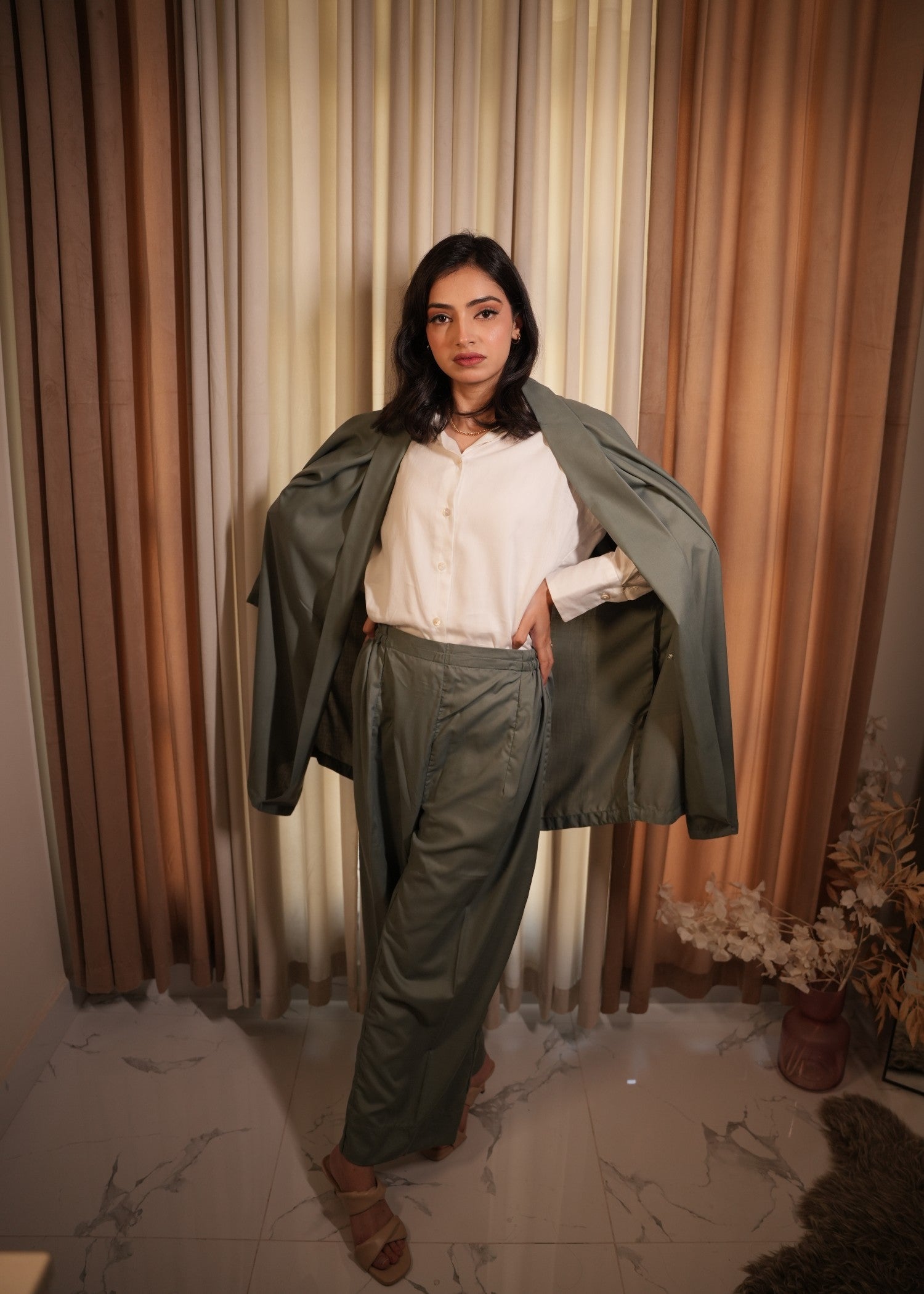 wash & wear Co Ord Sets in Sage green