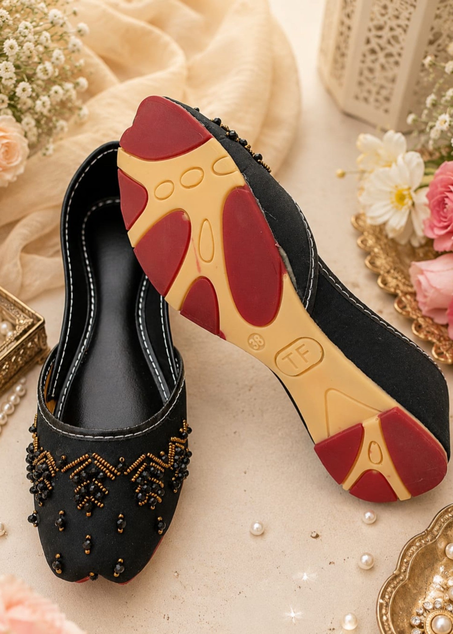 Khussa in Black by - High Quality Women Khussa FHW7450