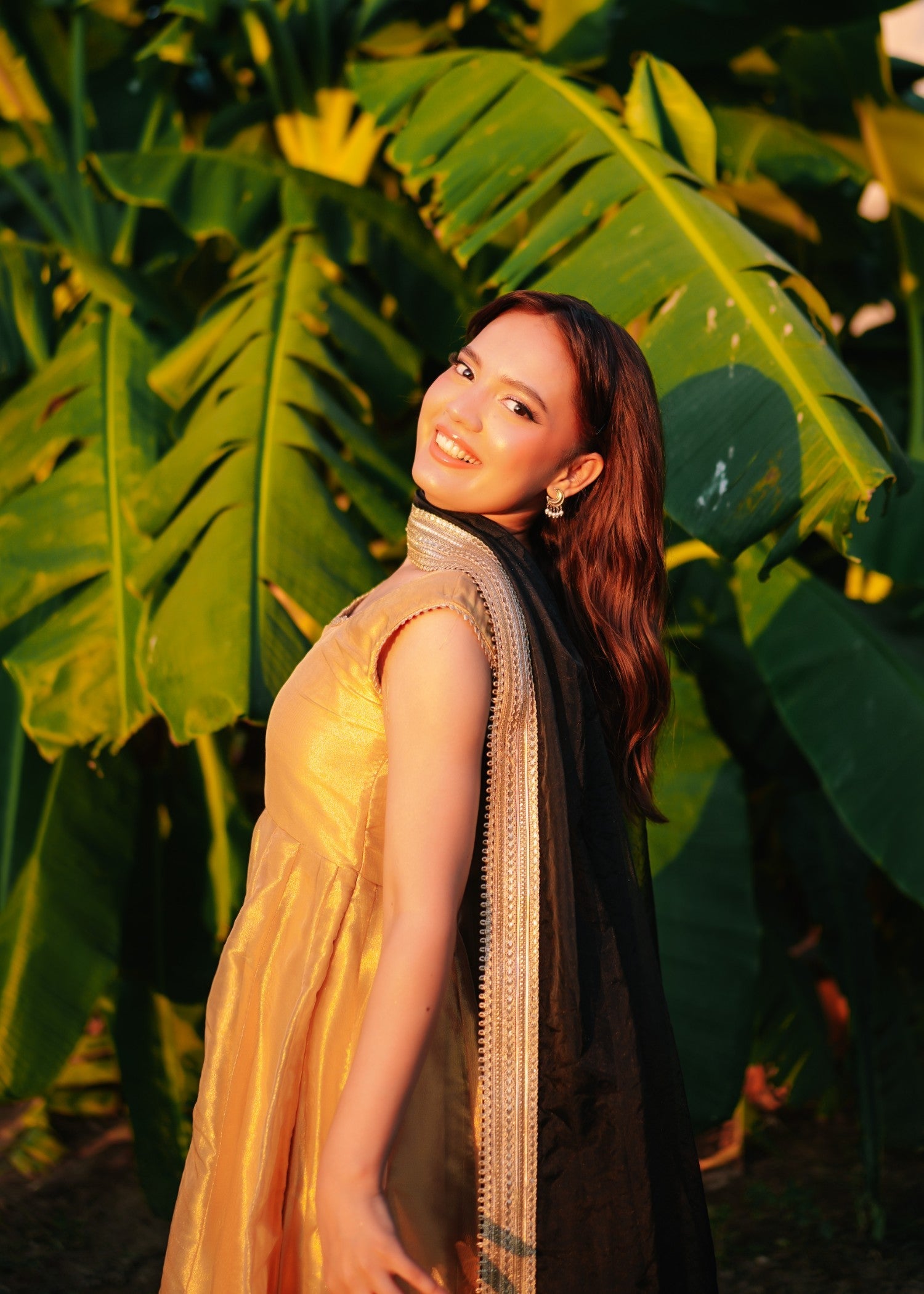 silk tissue Maxi in Goldenrod